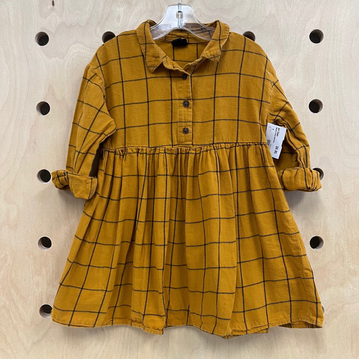 Mustard & Black Plaid Dress