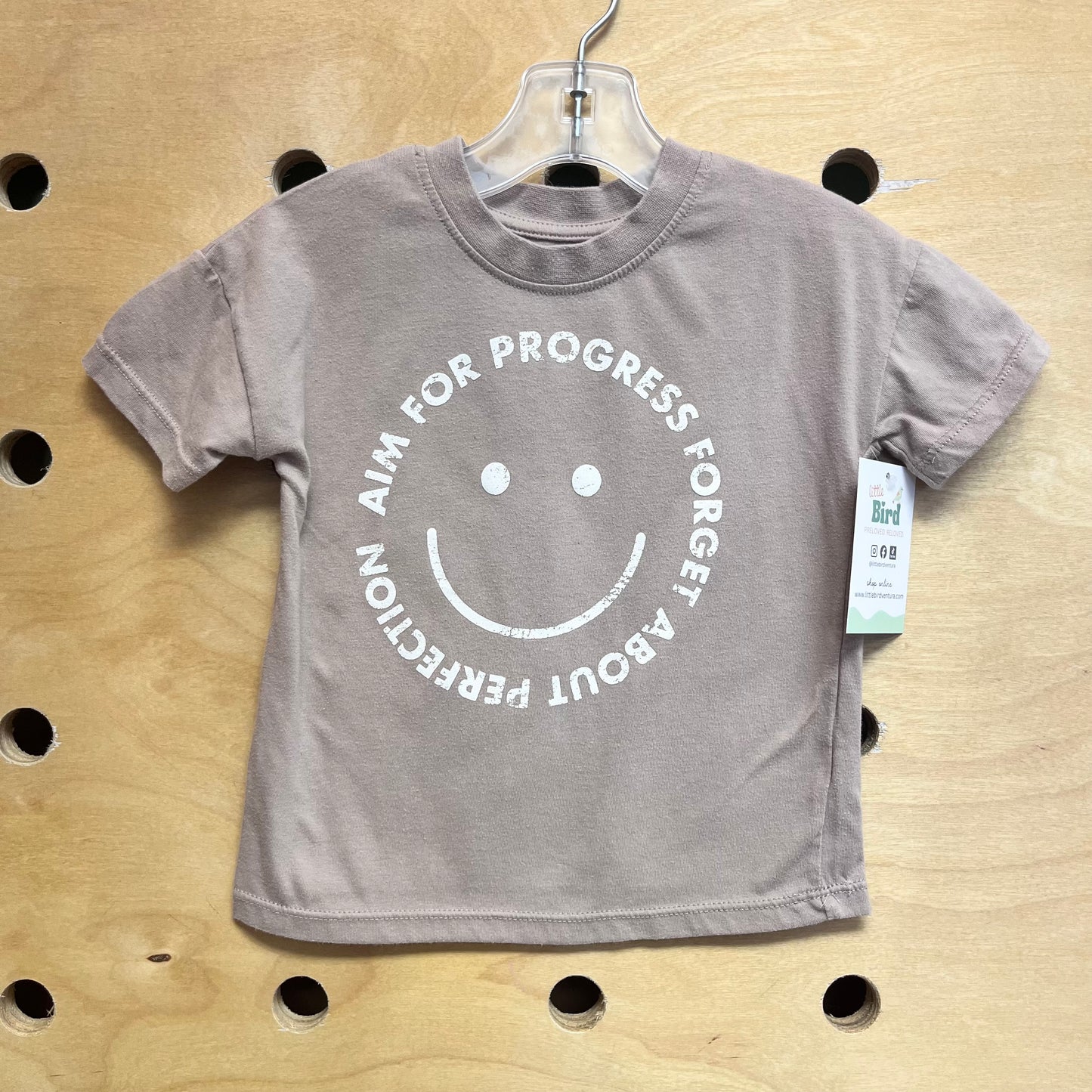 Tan 'I Aim For Progress' Tee