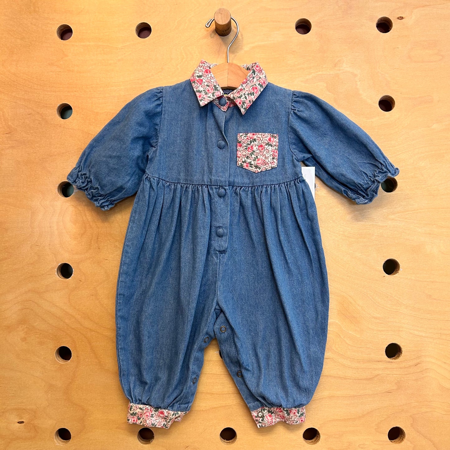 Baby Superstore Denim Floral Romper