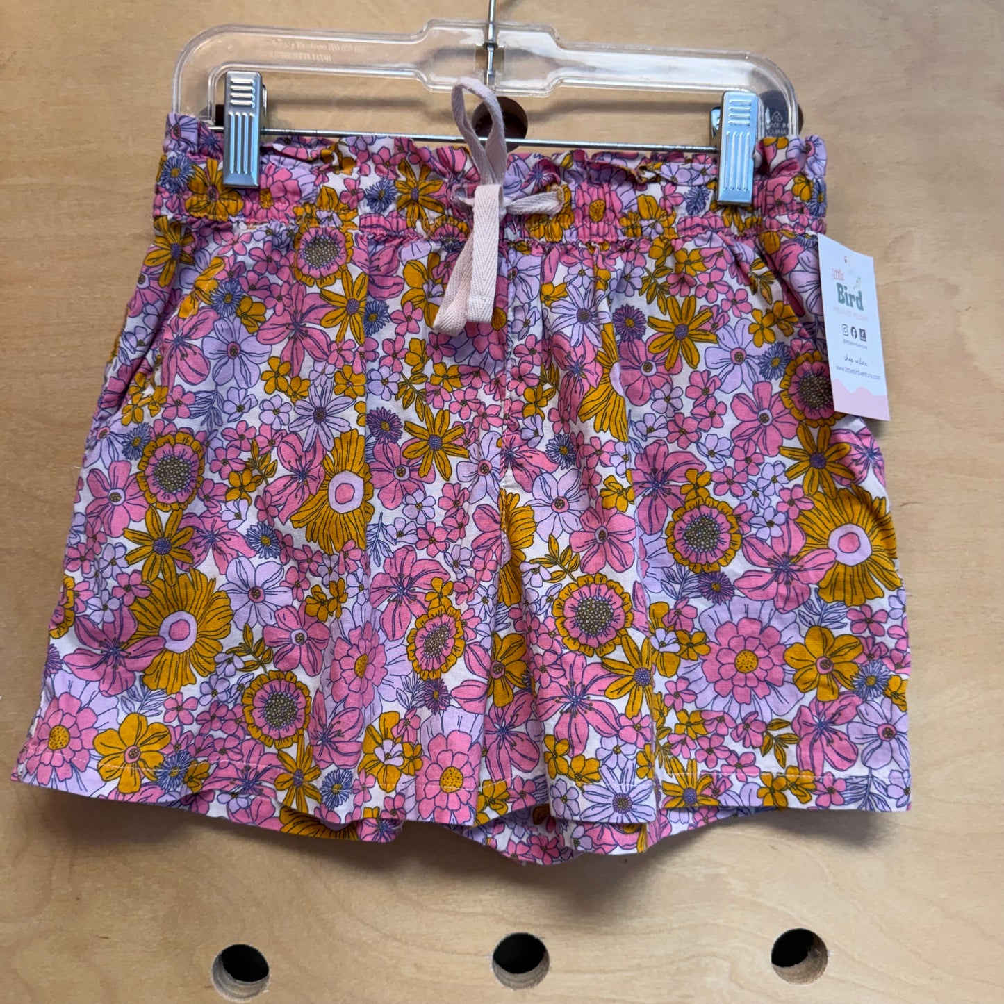 Pink/Yellow Floral Drawstring Shorts