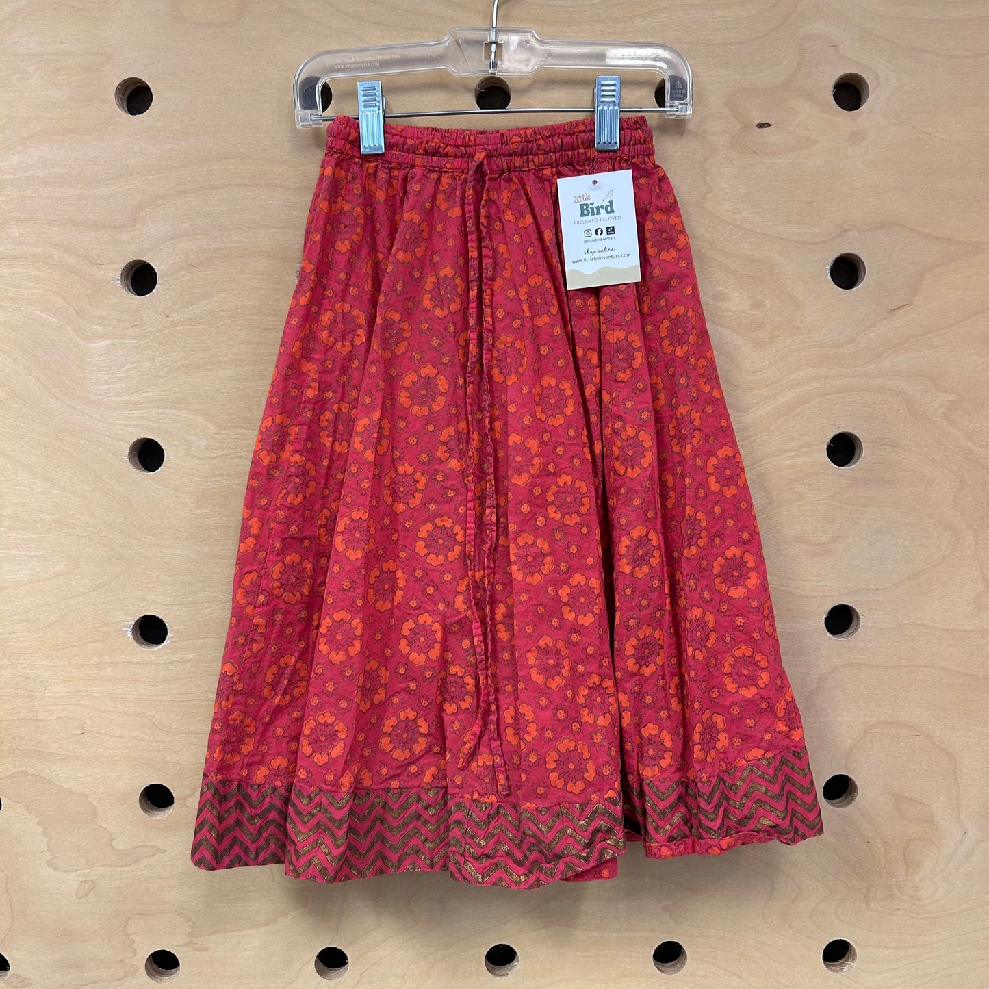Red/Orange Floral Skirt