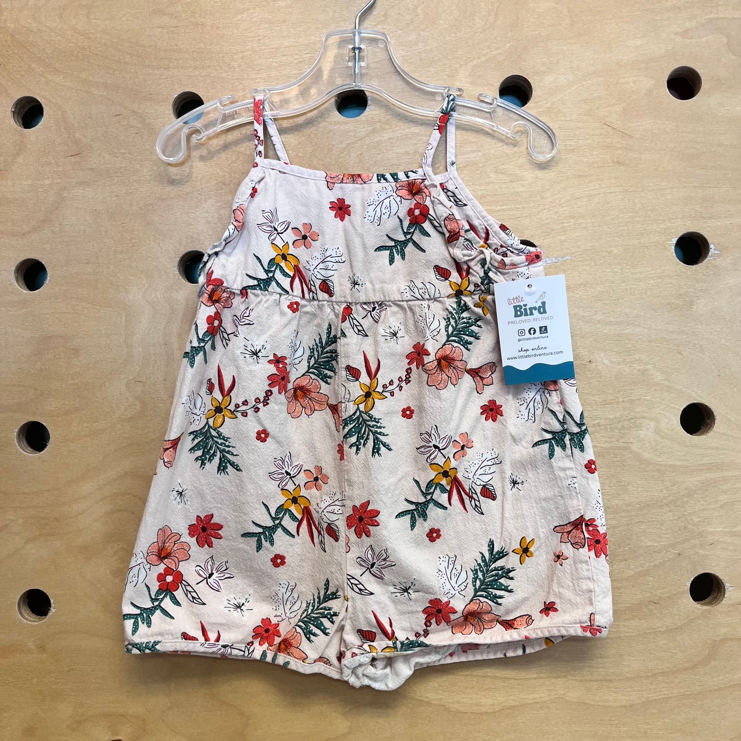 Pink Floral Cotton Romper