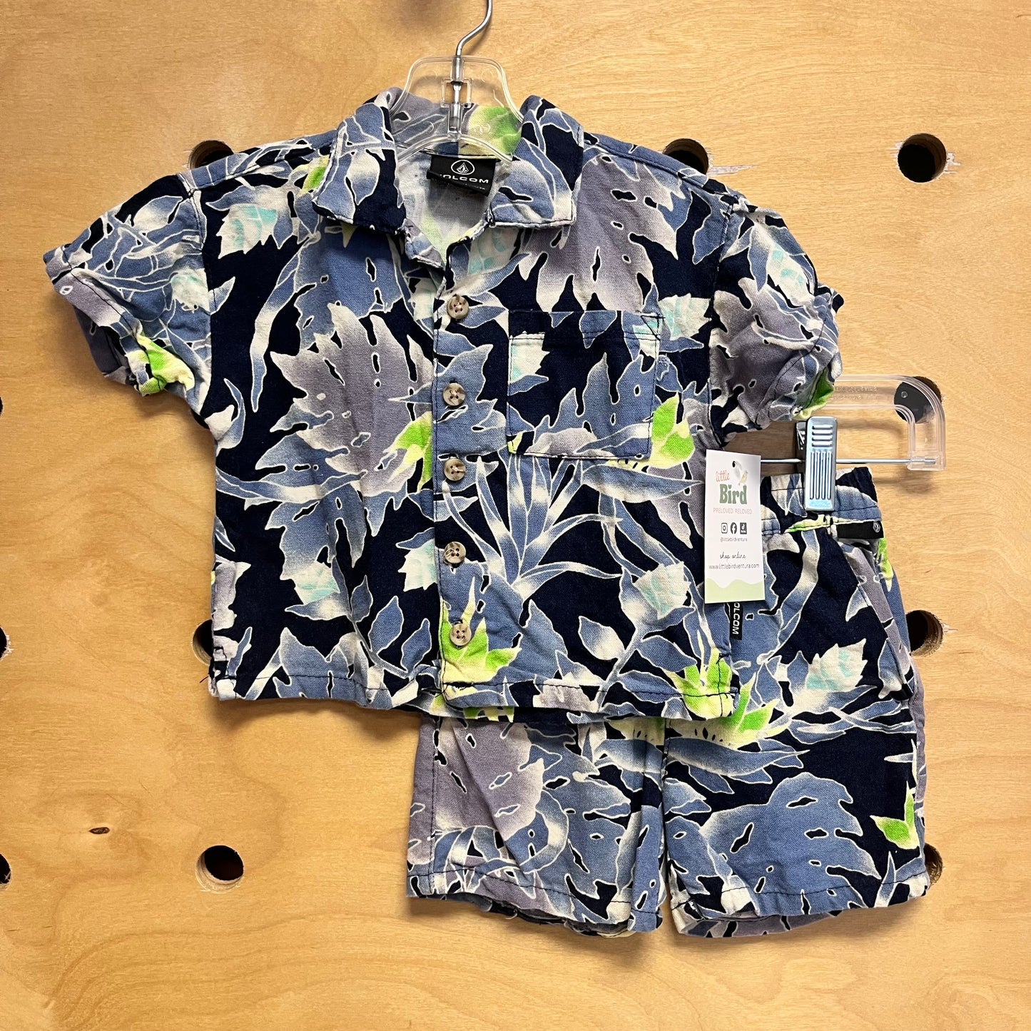 Blue Linen Blend Leafs Outfit
