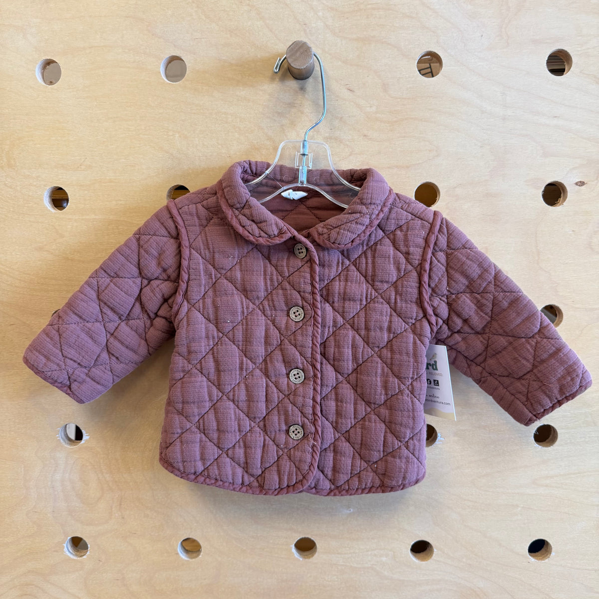 Brown Quilted Button Jacket