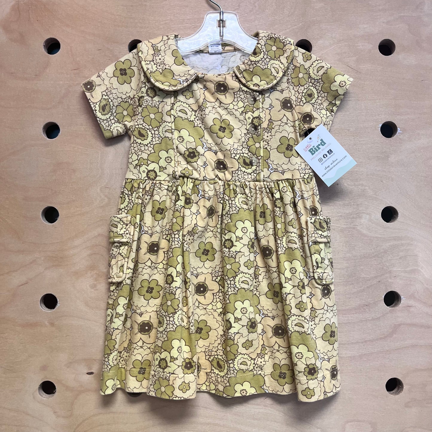 Yellow Floral Organic Dress