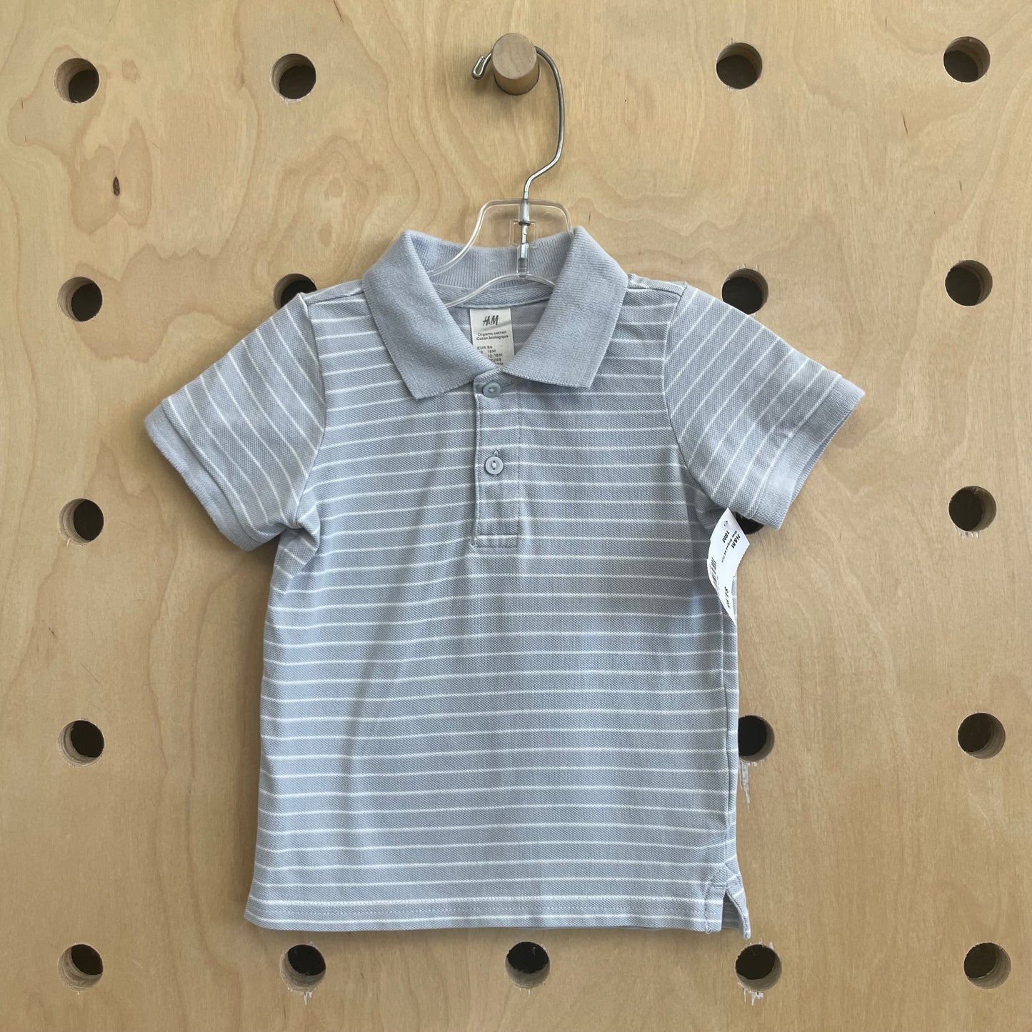Grey Striped SS Polo