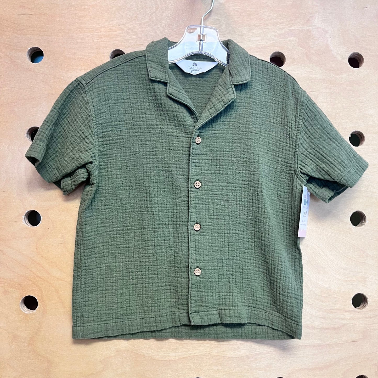 Green Gauze Button Up