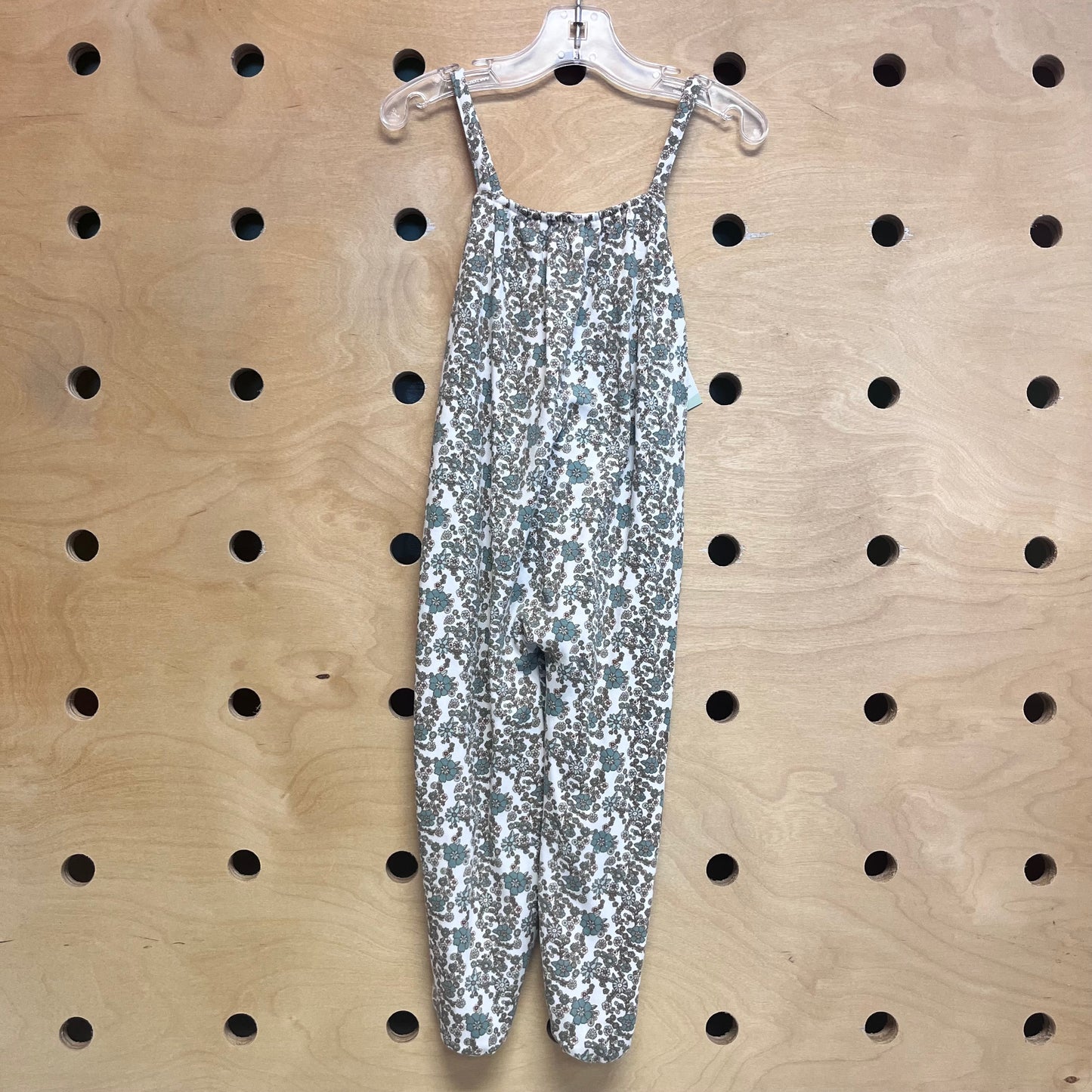 White & Blue Floral Organic Romper