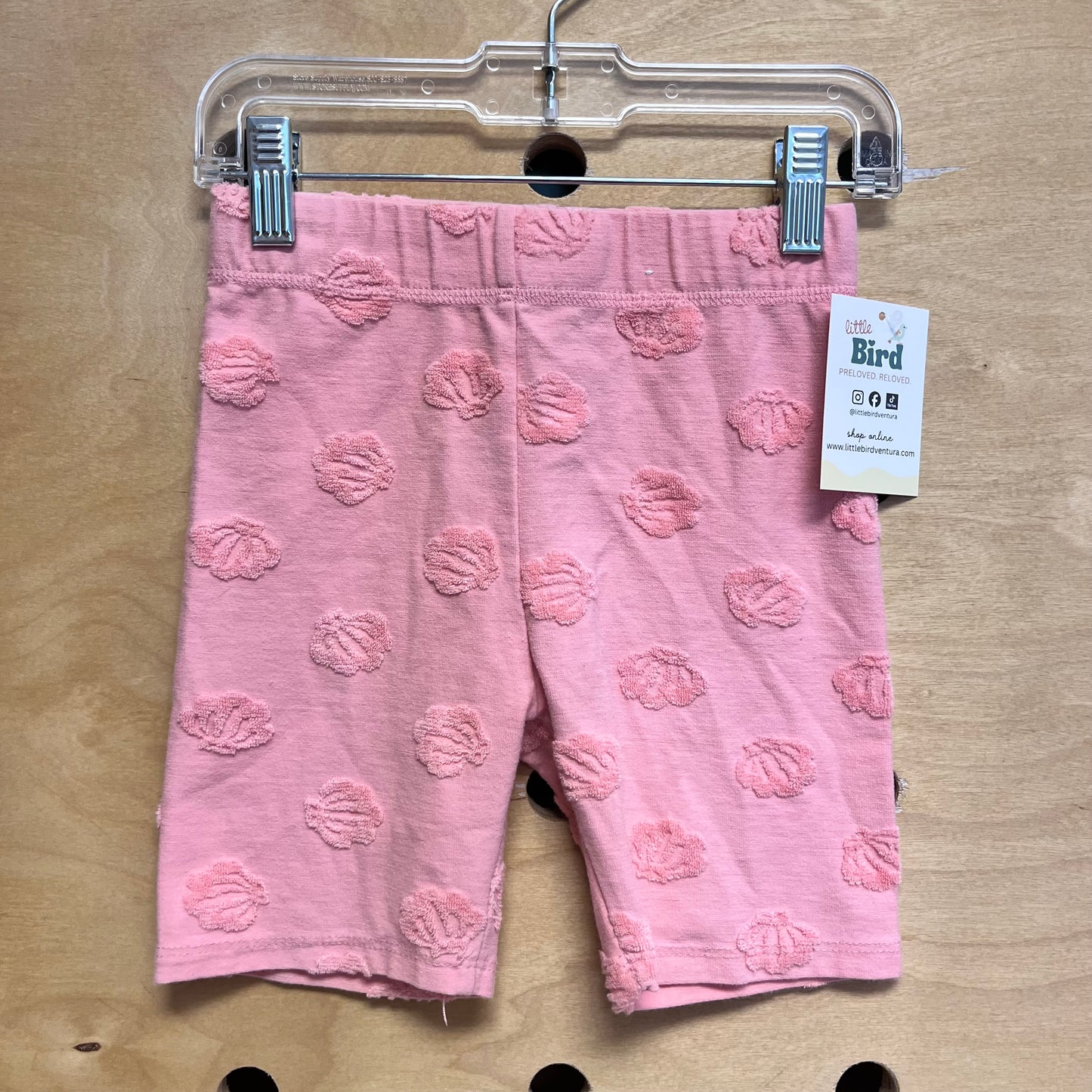 Pink Terry Shells Biker Shorts