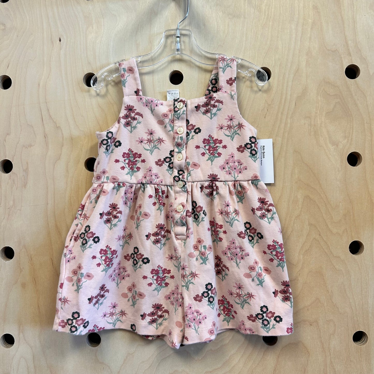 Organic Pink Floral Romper