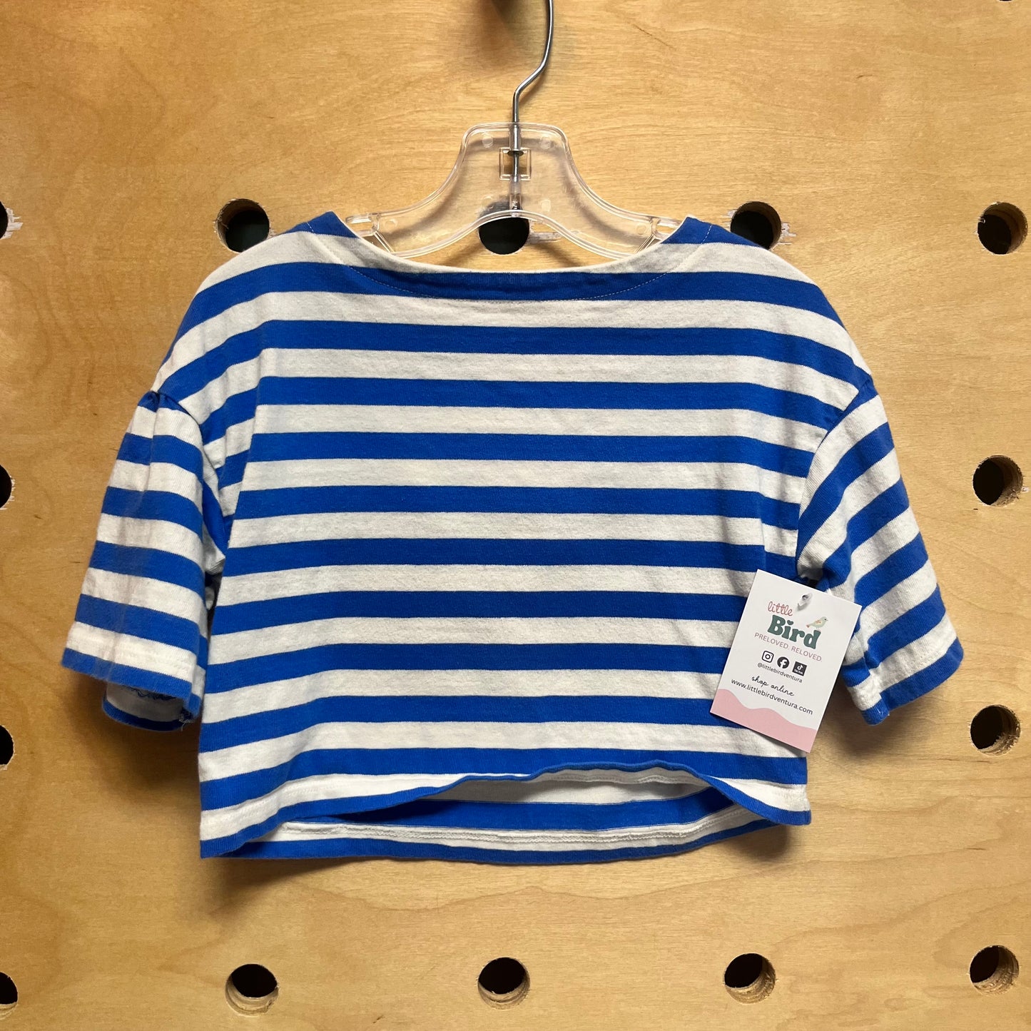 Blue/White Striped Boxy Tee