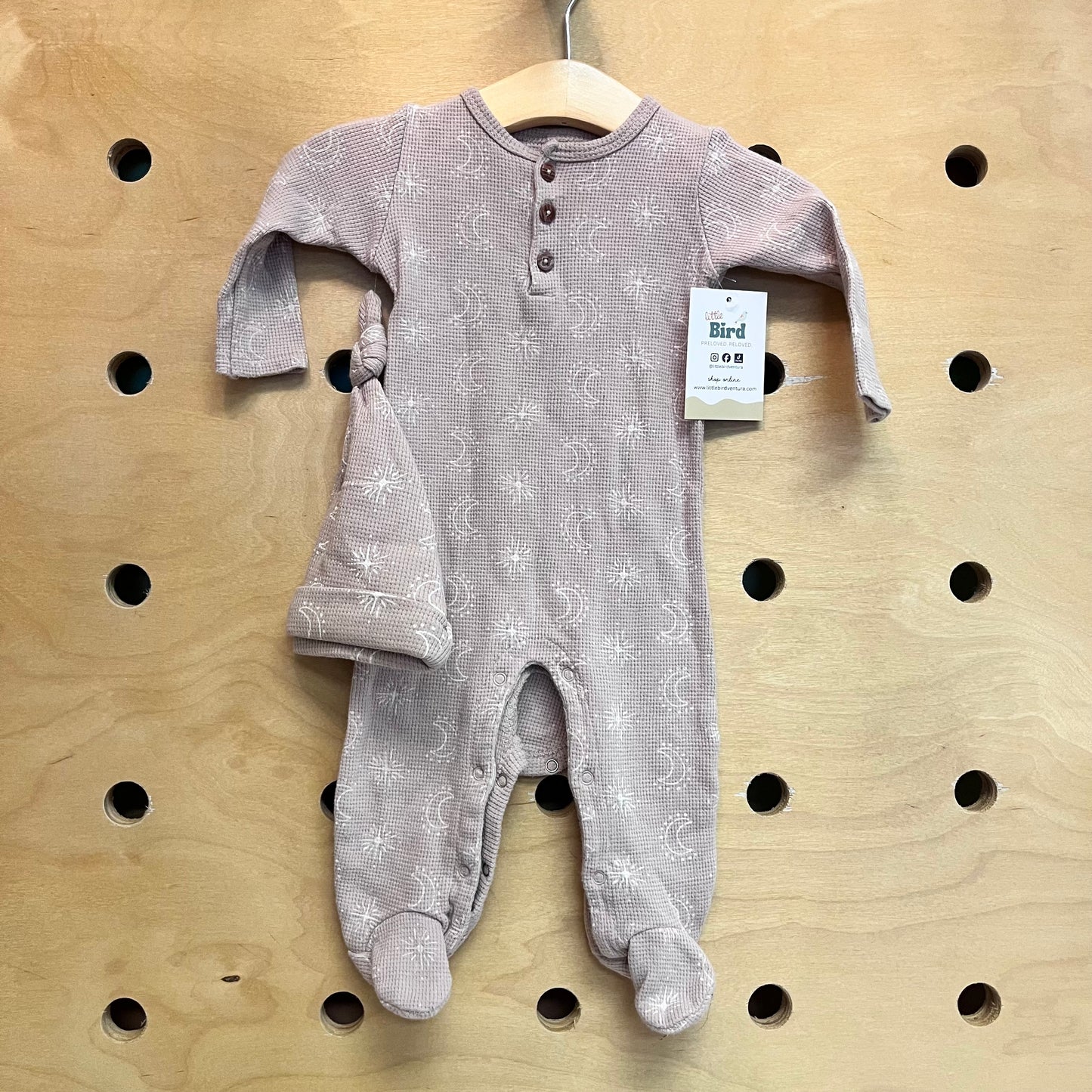 Organic Moons Waffle Footies/Hat