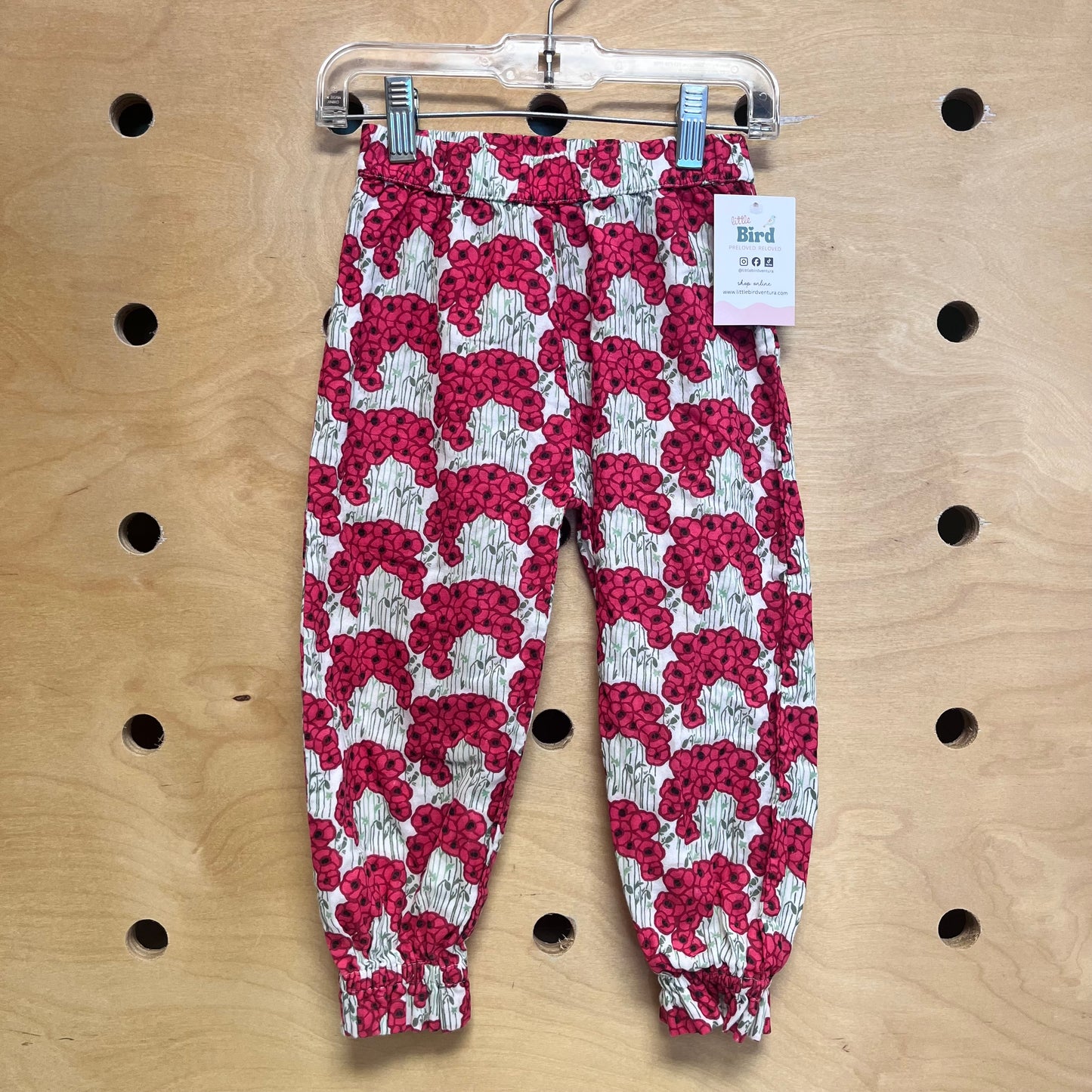 Organic Red/Green Floral Pants