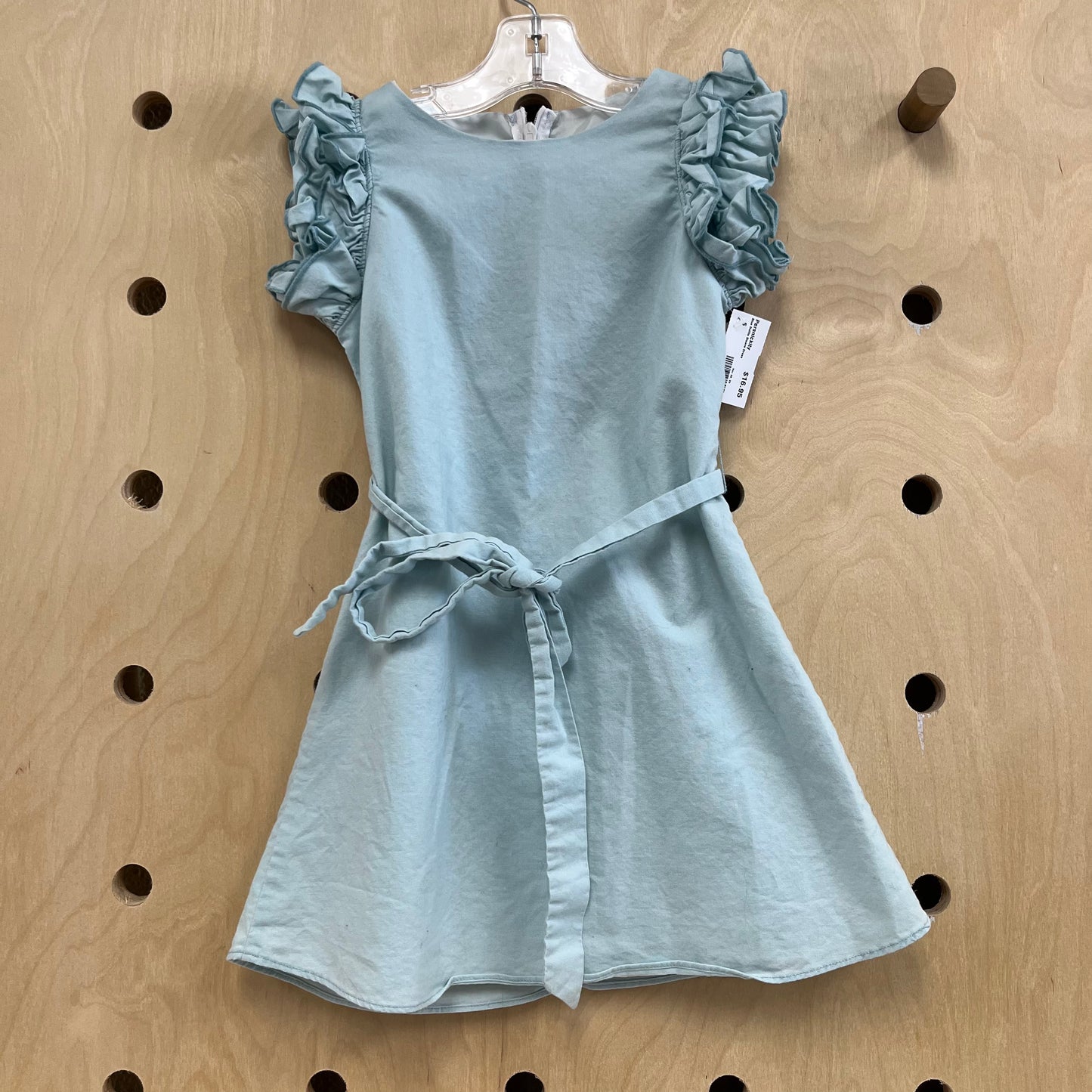 Blue Ruffle Sleeve Dress