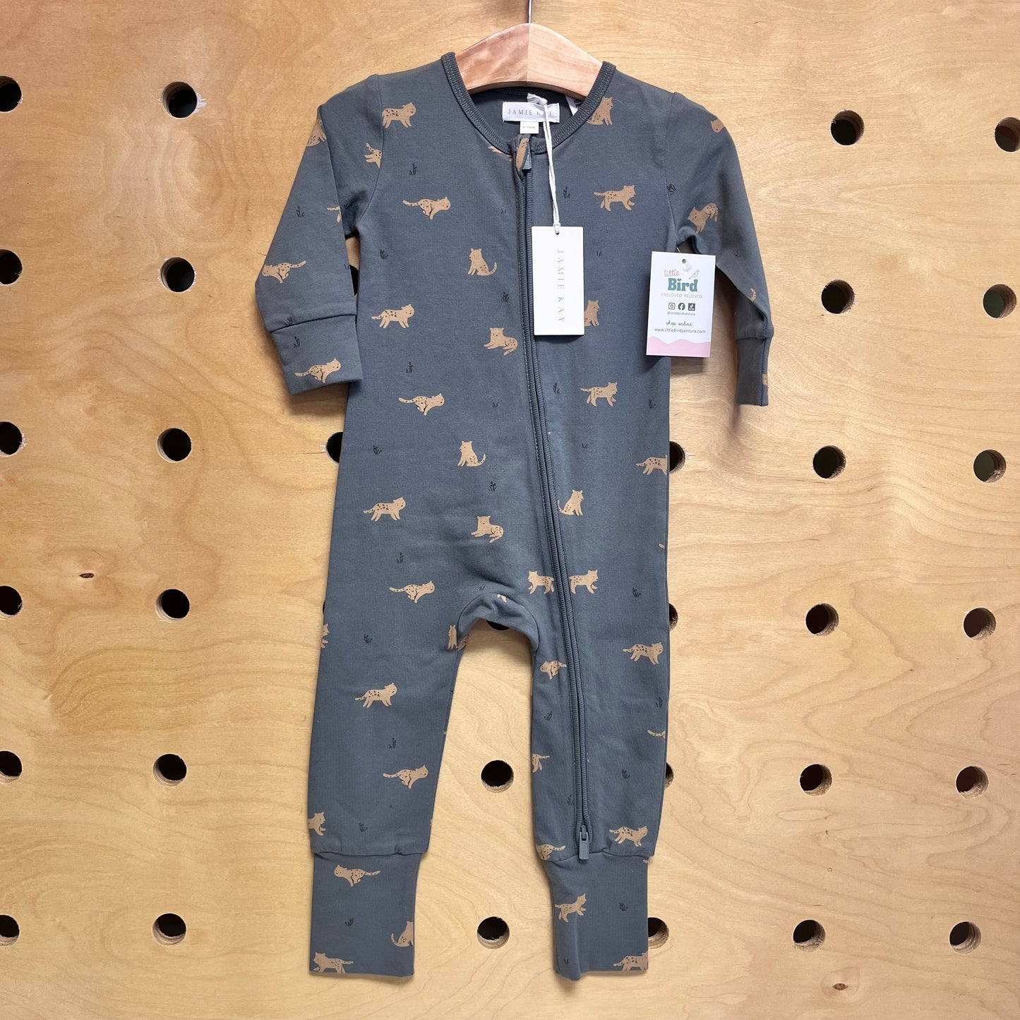 Grey Cheetah Organic Cotton Zippy NEW!