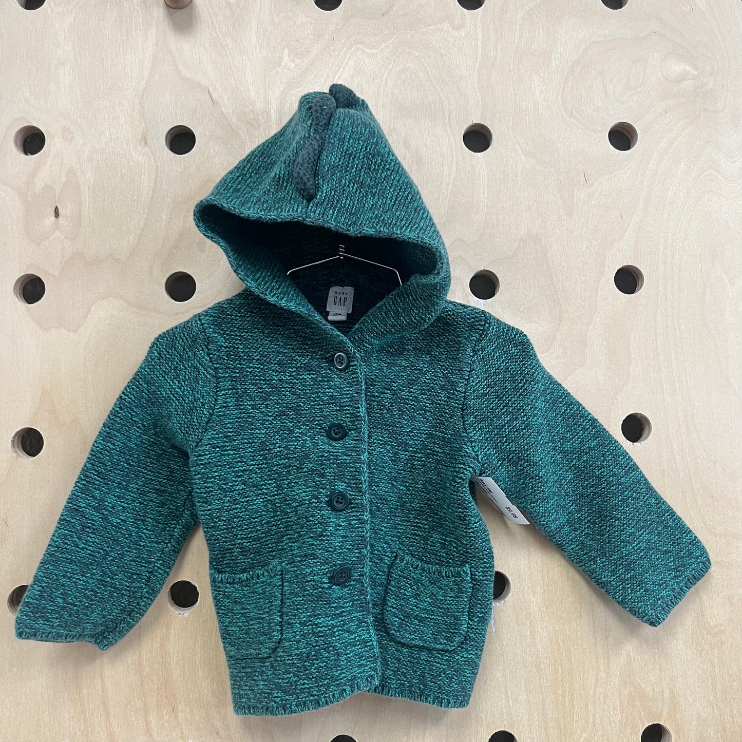 Green Knit Hoodie Cardigan