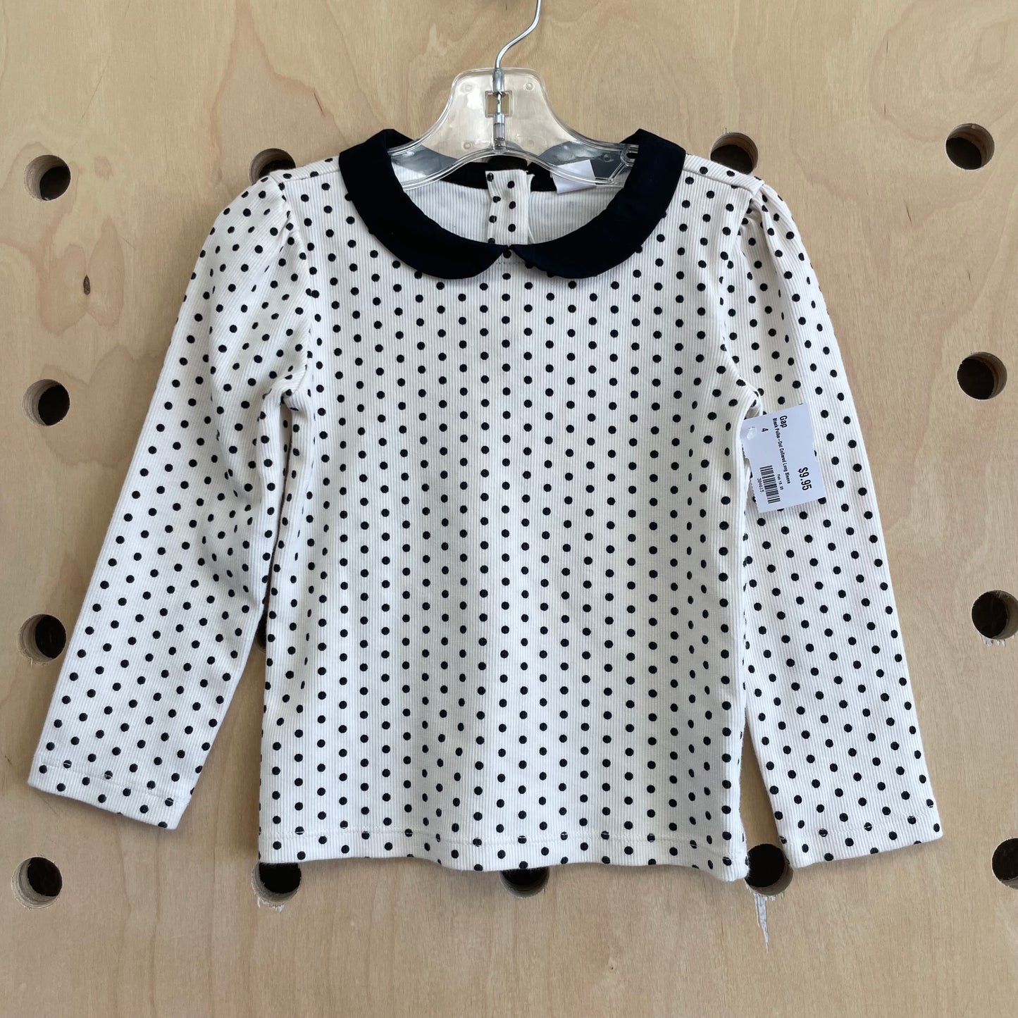 Cream Ribbed Polka Dot Top