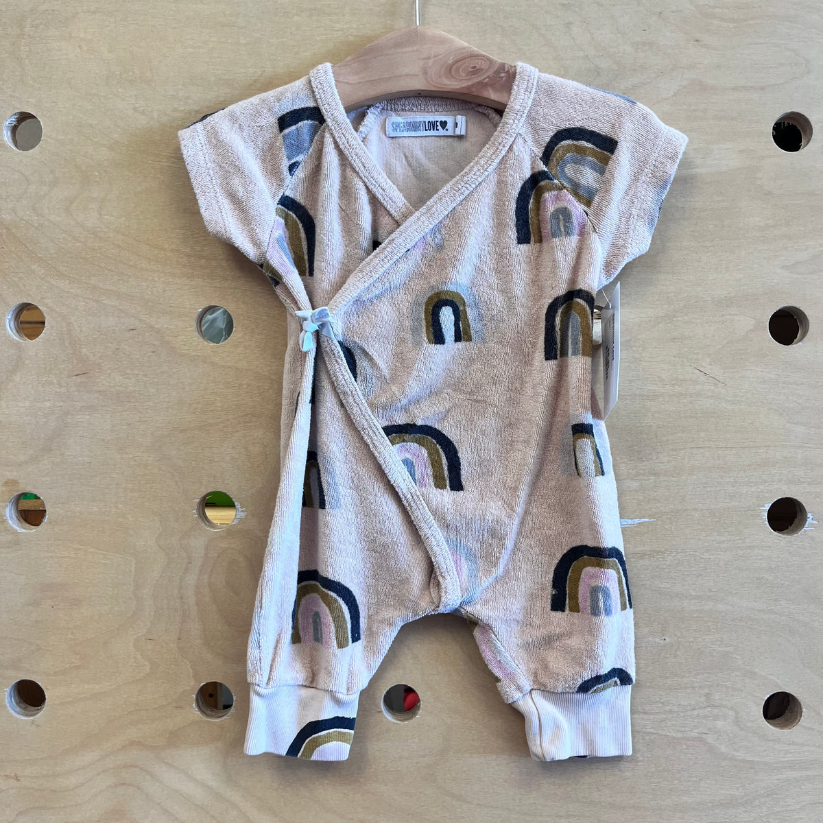 Coral Rainbow Terry Romper