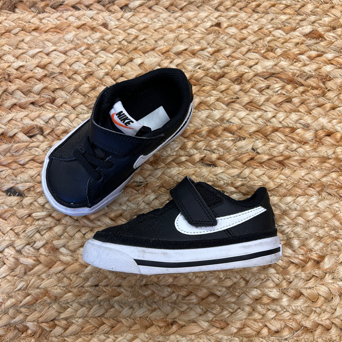 B&W Velcro Court Sneakers