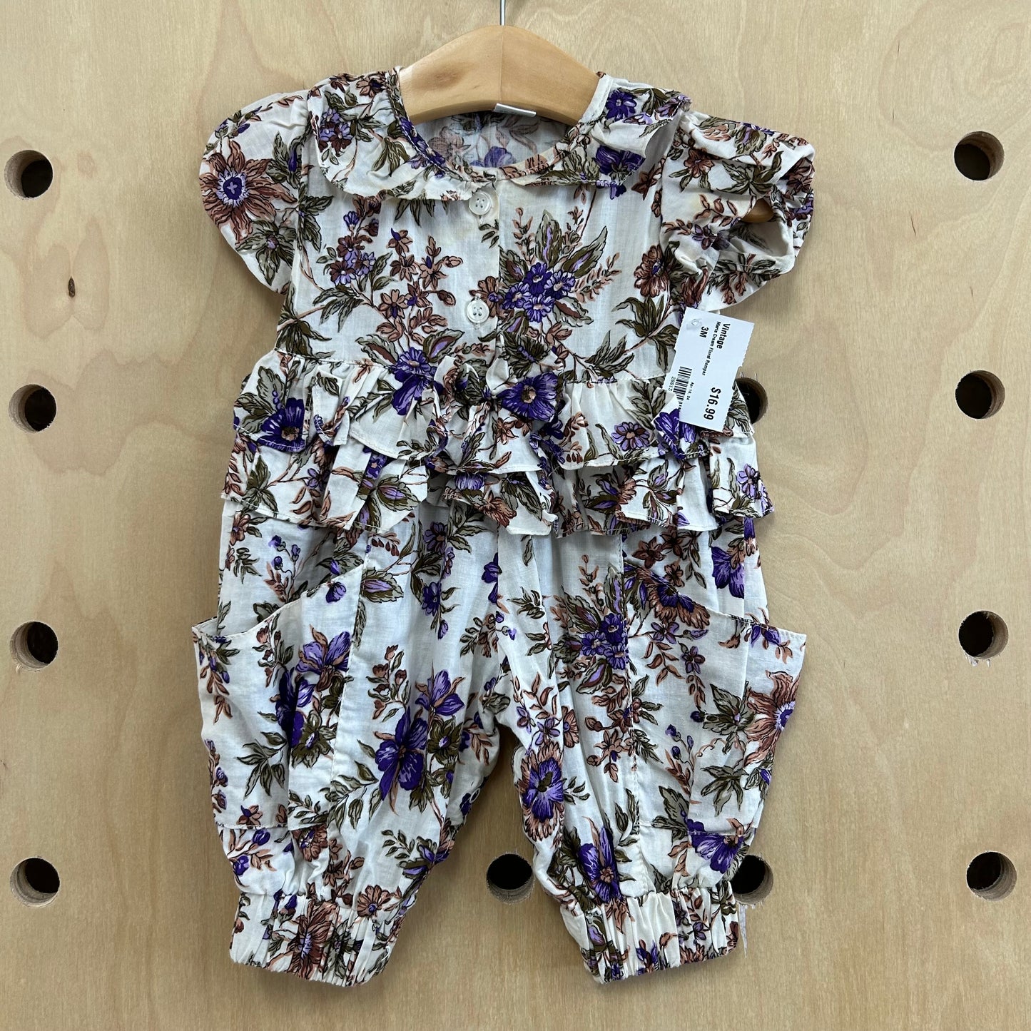 Maria Cream Floral Romper
