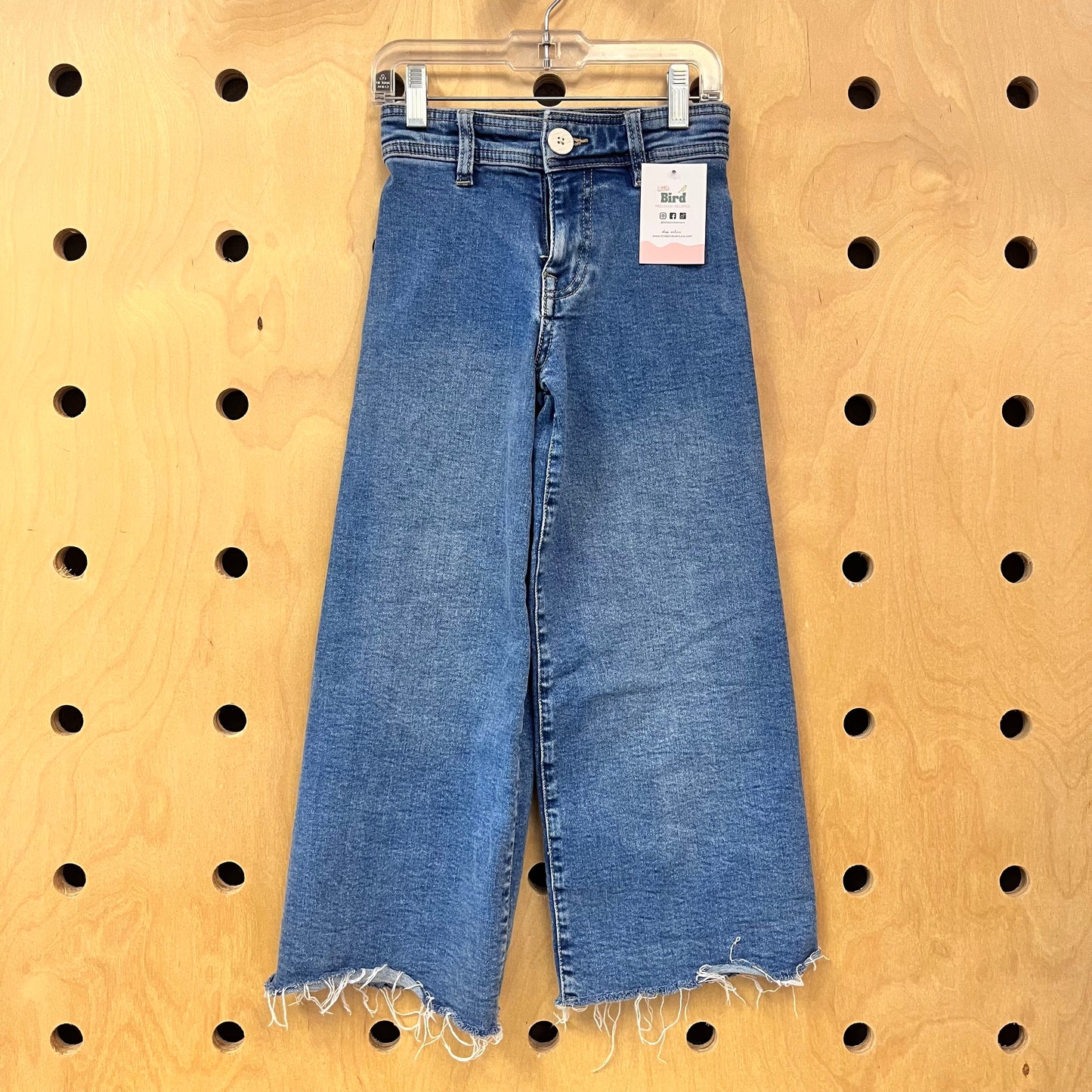 Wide Leg Raw Hem Denim
