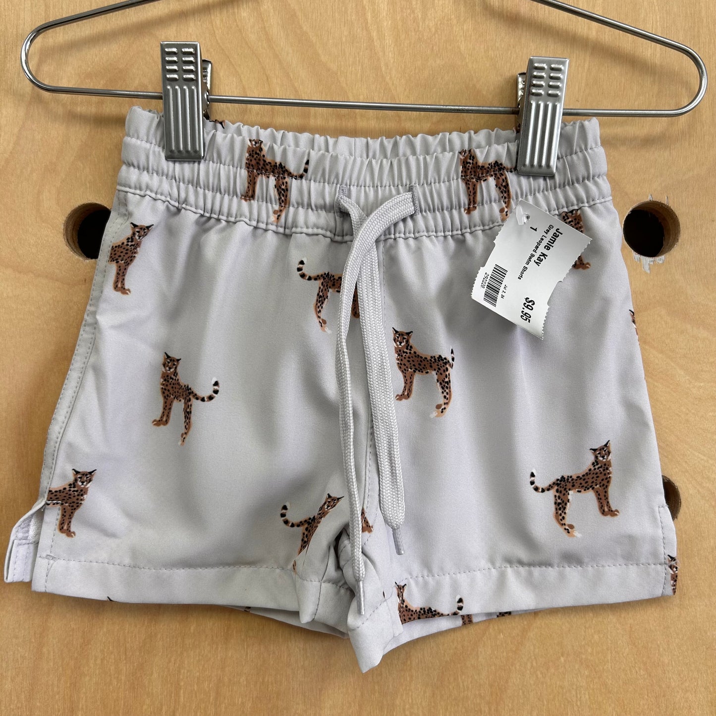 Grey Leopard Swim Shorts