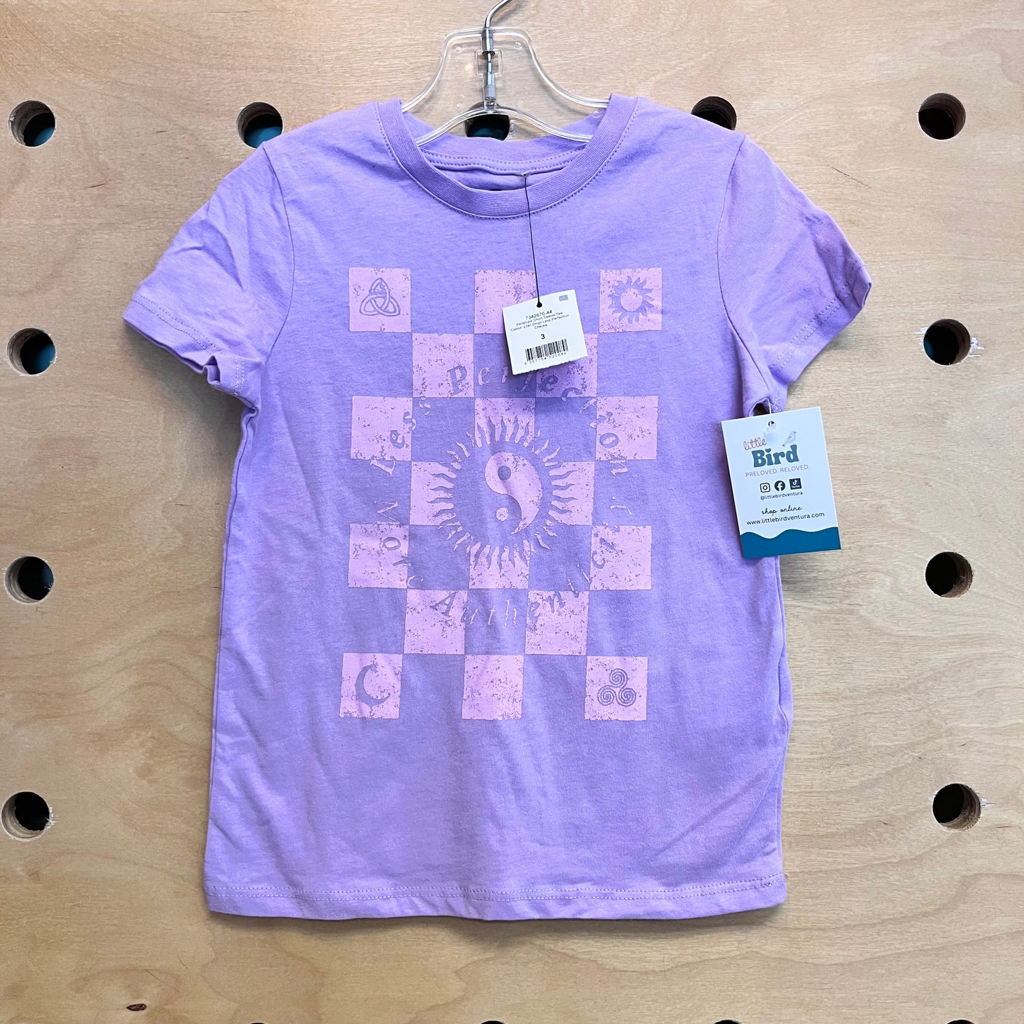 Purple Checkered Yin Yang Tee NEW!