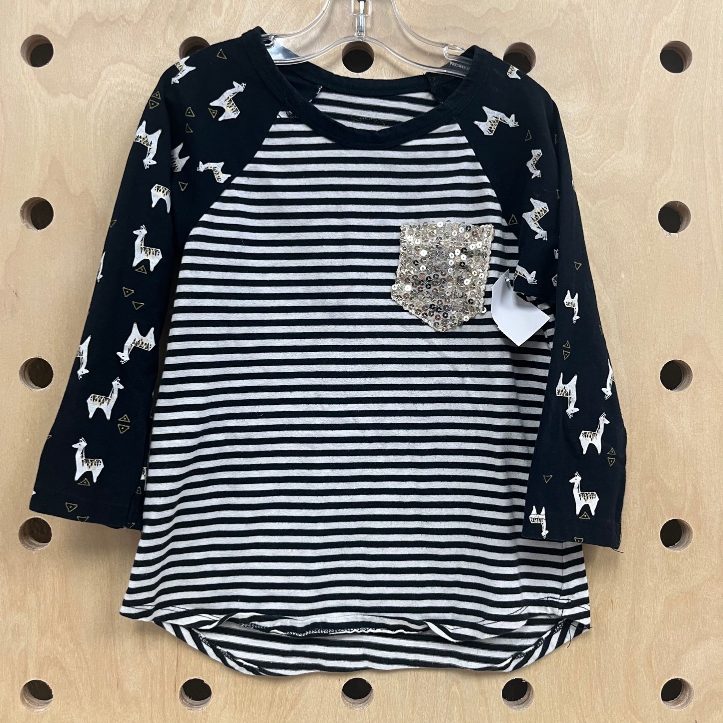 Black+White Llama Tee