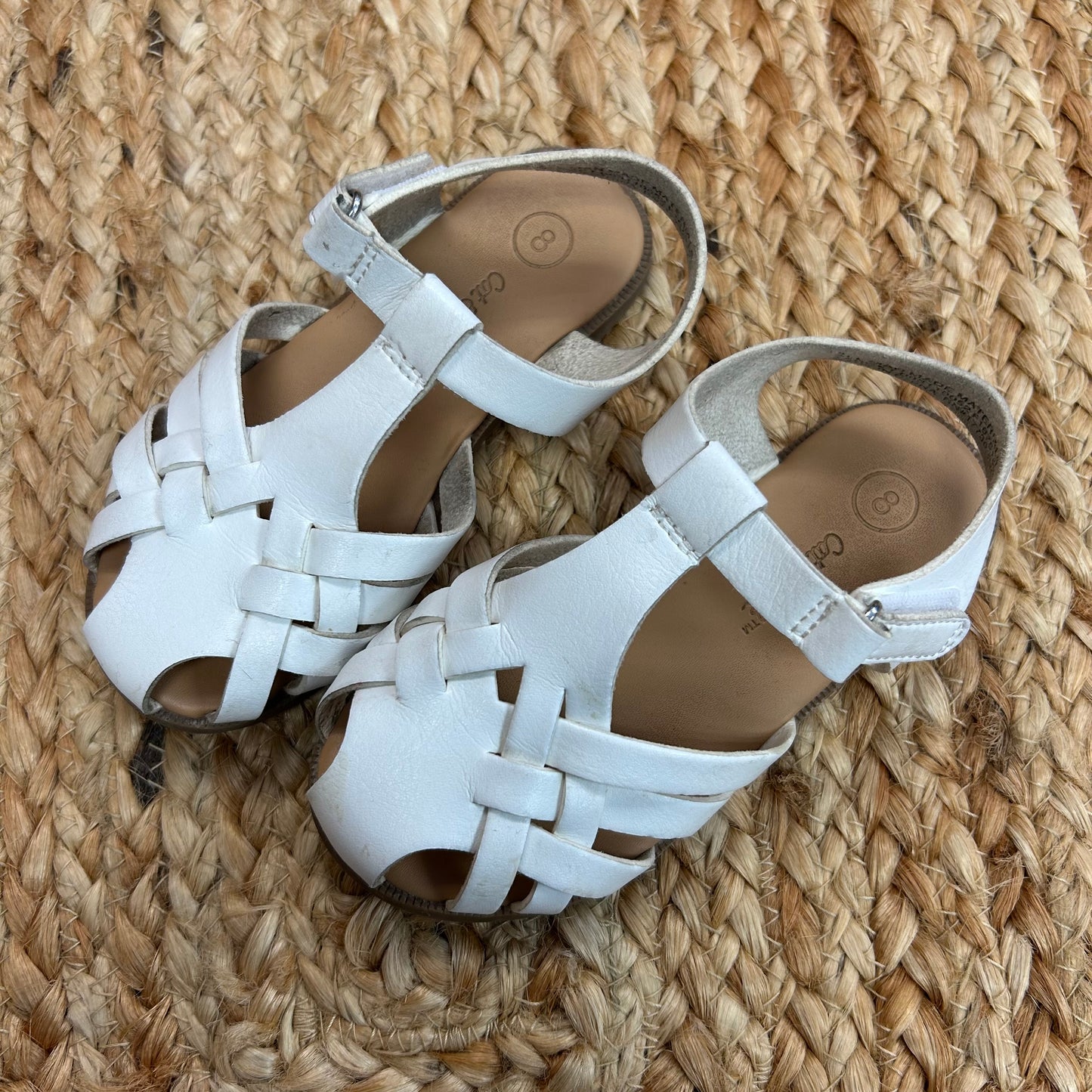 White Basket Weave Sandals