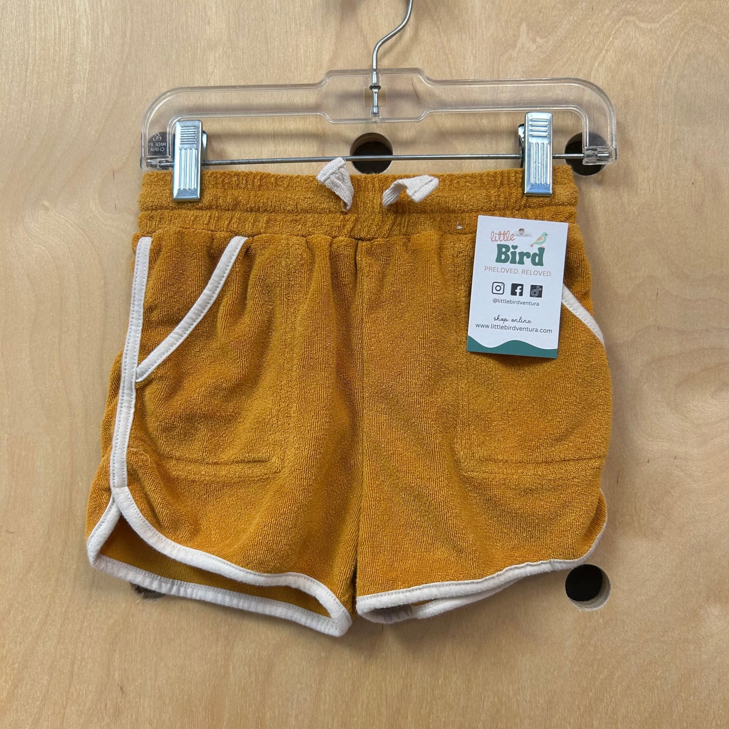 Mustard Terry Drawstring Shorts