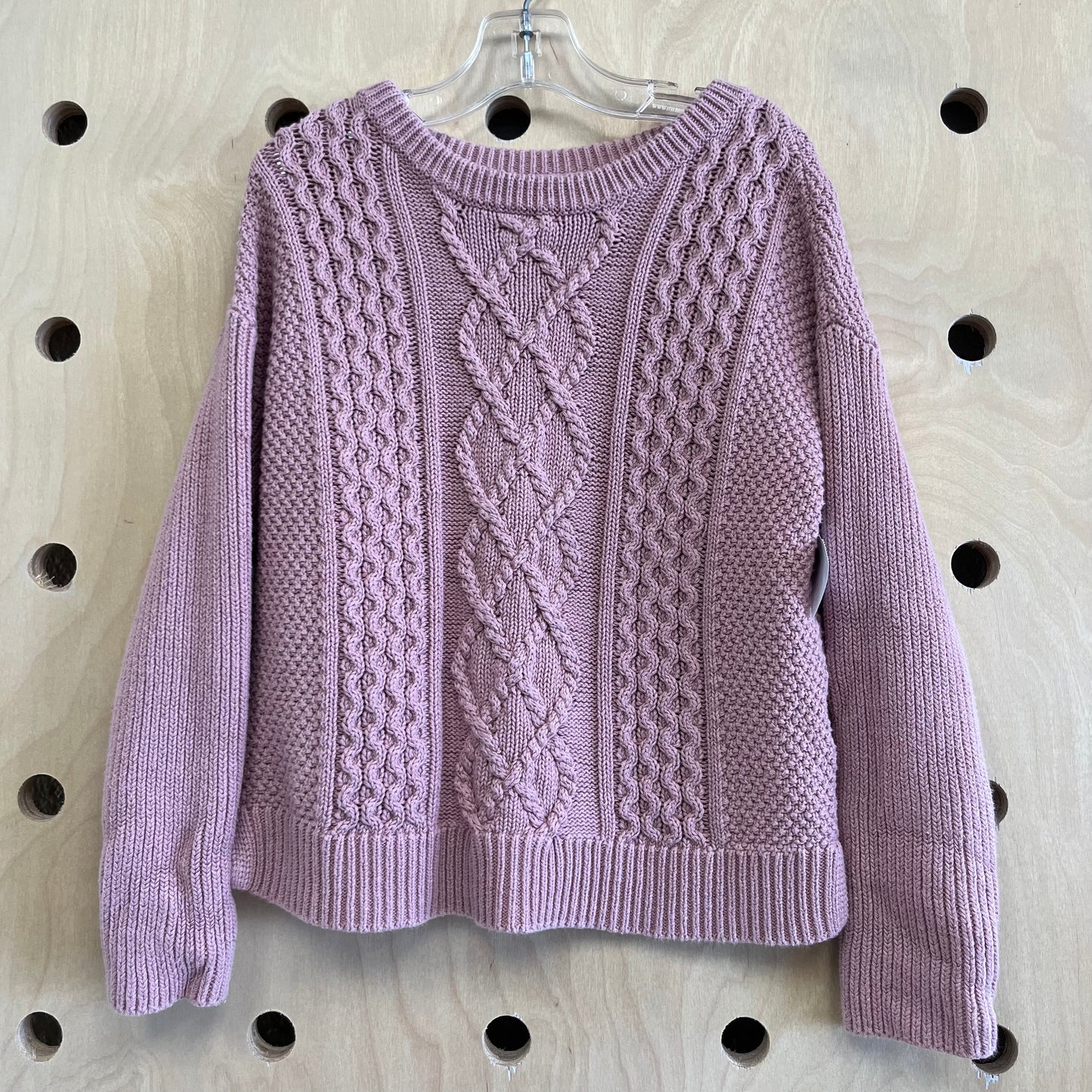 Pink Knit Crew Neck Sweater