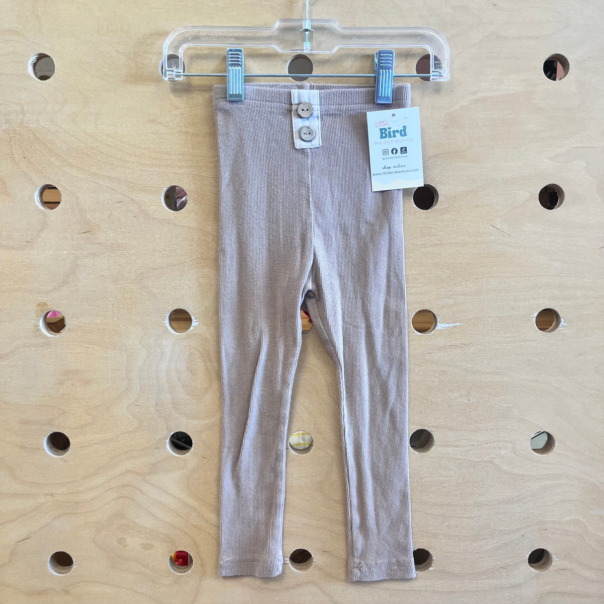 Brown Ribbed Leggings