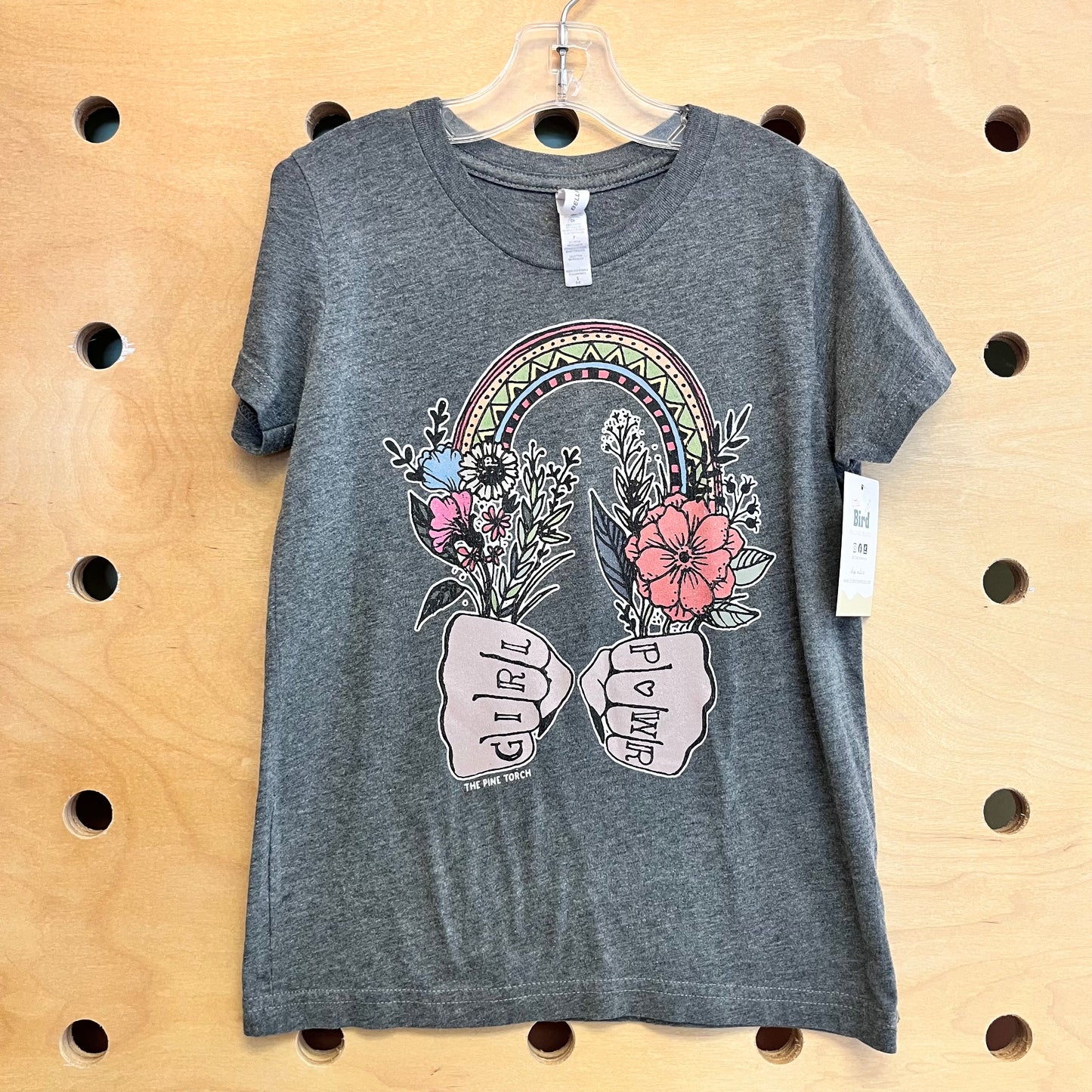 Grey Floral Girl Power Tee