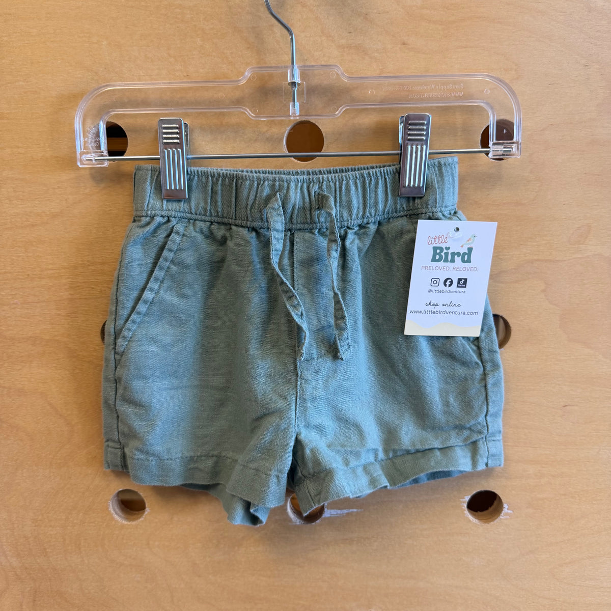Sage Linen Blend Shorts