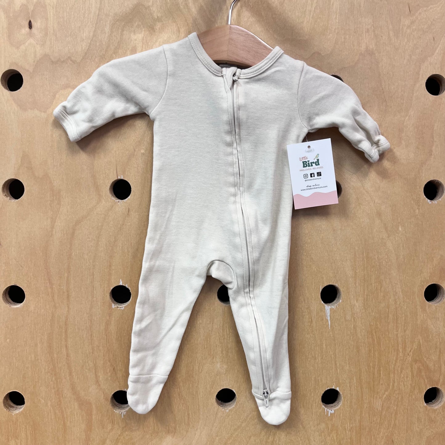 Organic Cream Zip Footies
