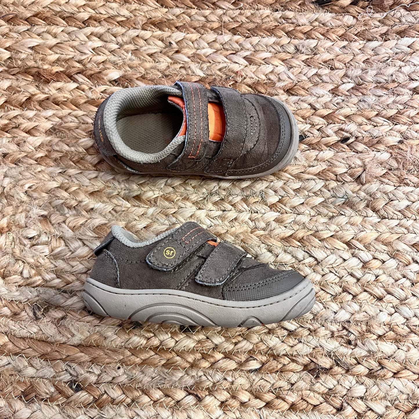Tan & Orange Velcro Sneakers