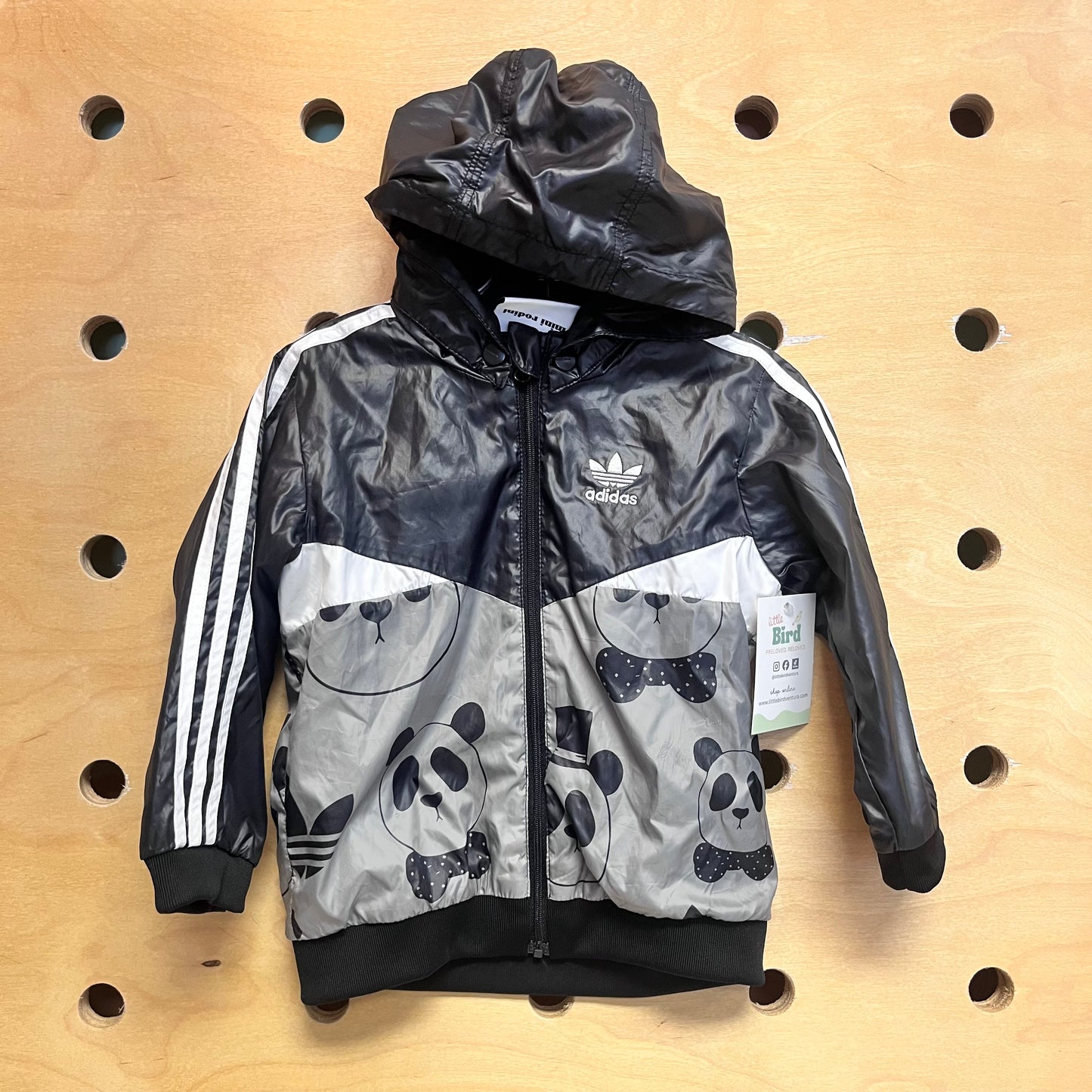 Black/Grey Embroider Logo Panda Jacket