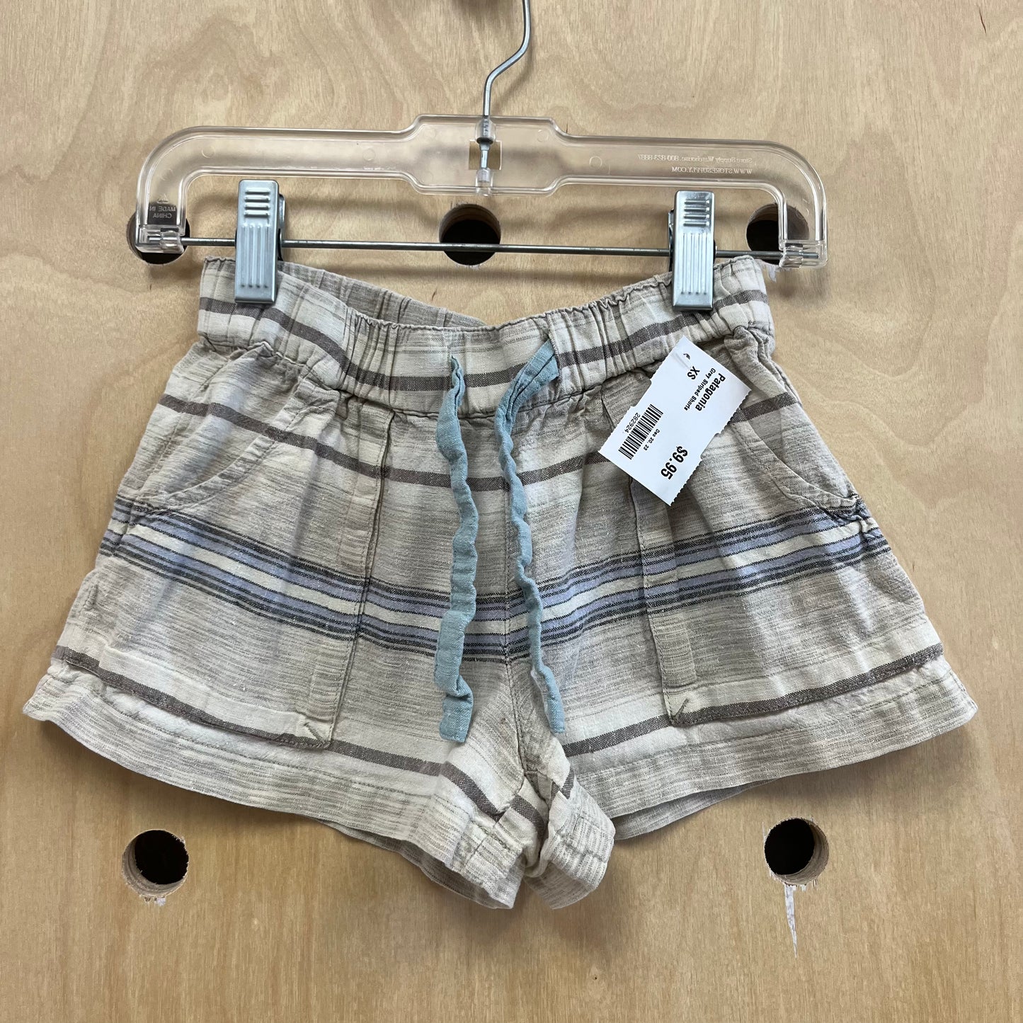 Grey Striped Shorts