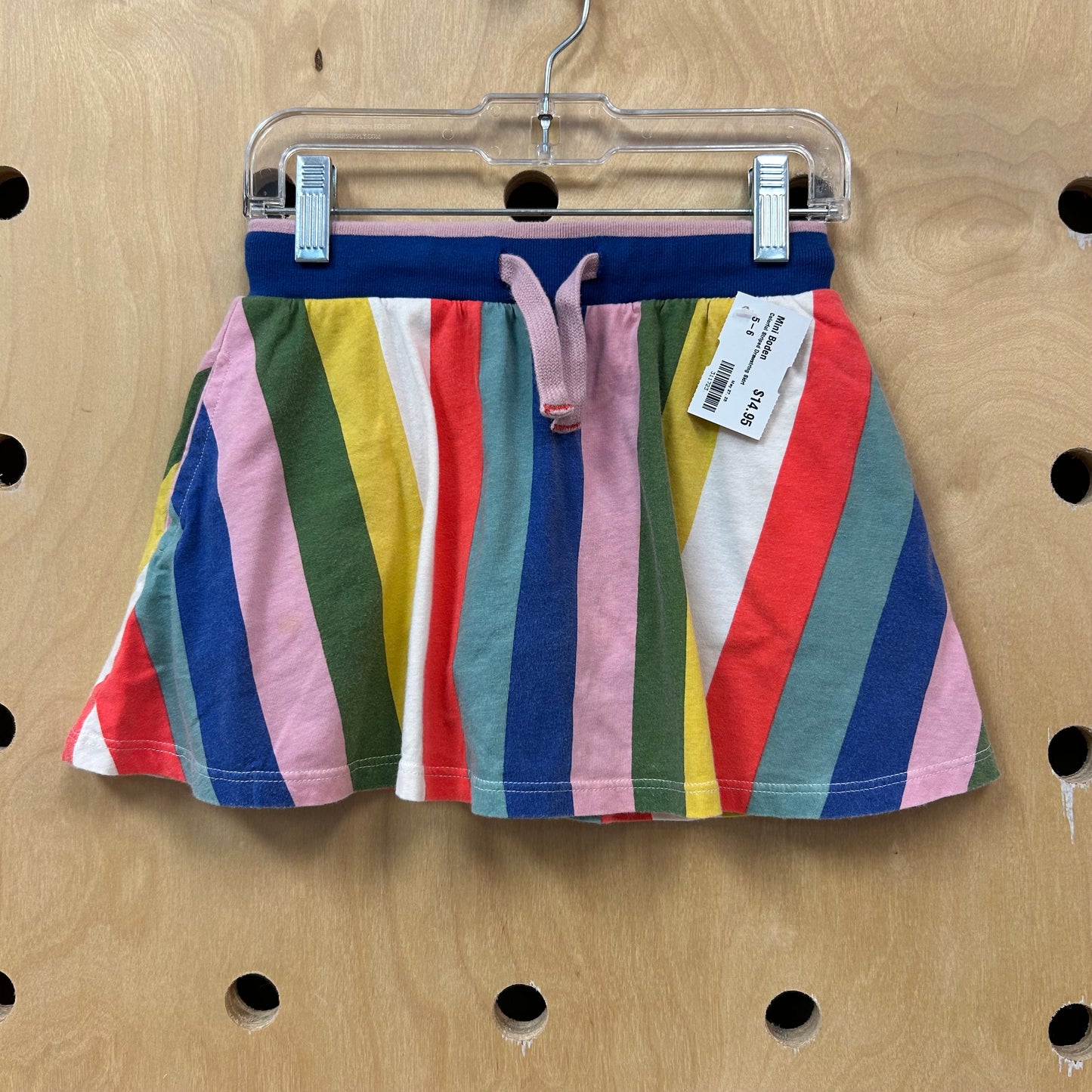 Colorful Striped Drawstring Skirt