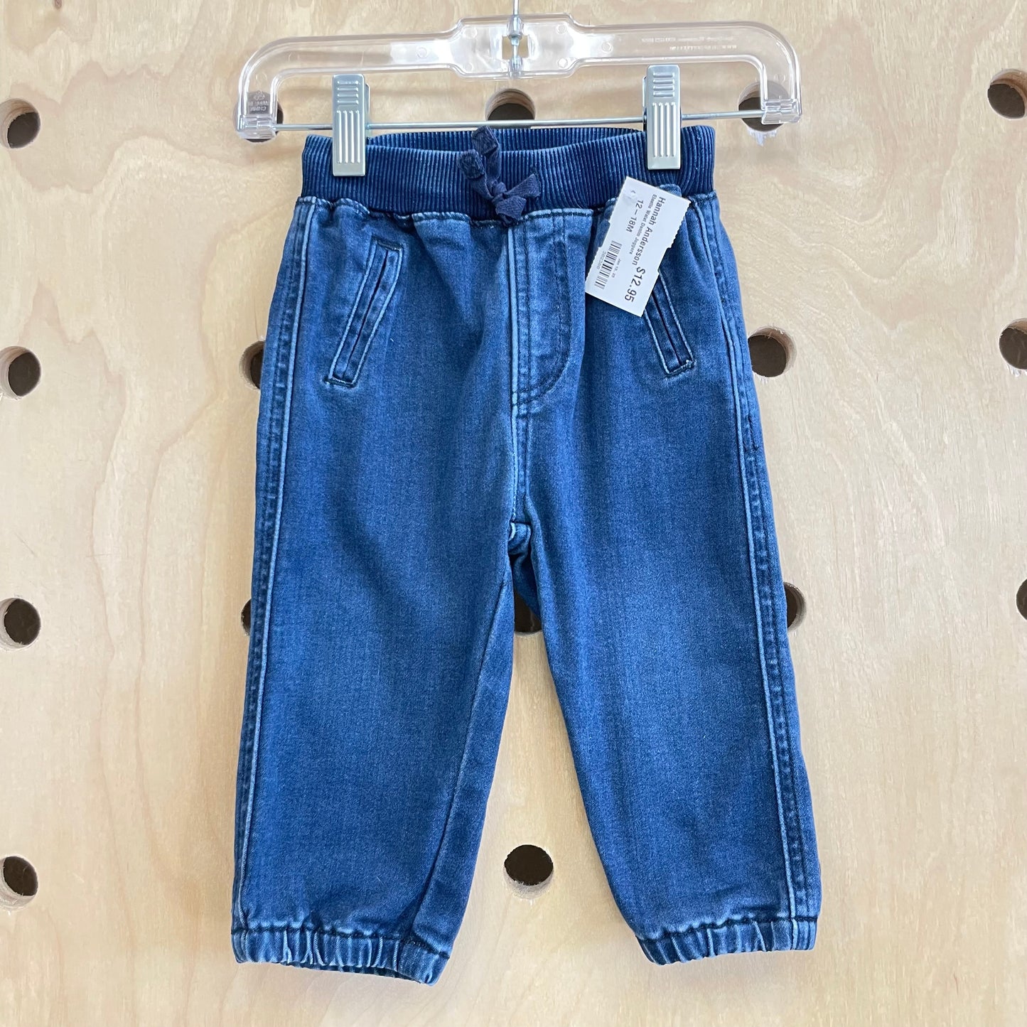 Elastic Waist Denim Joggers