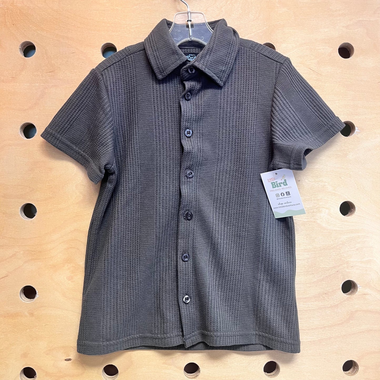 Grey Textured Button Up