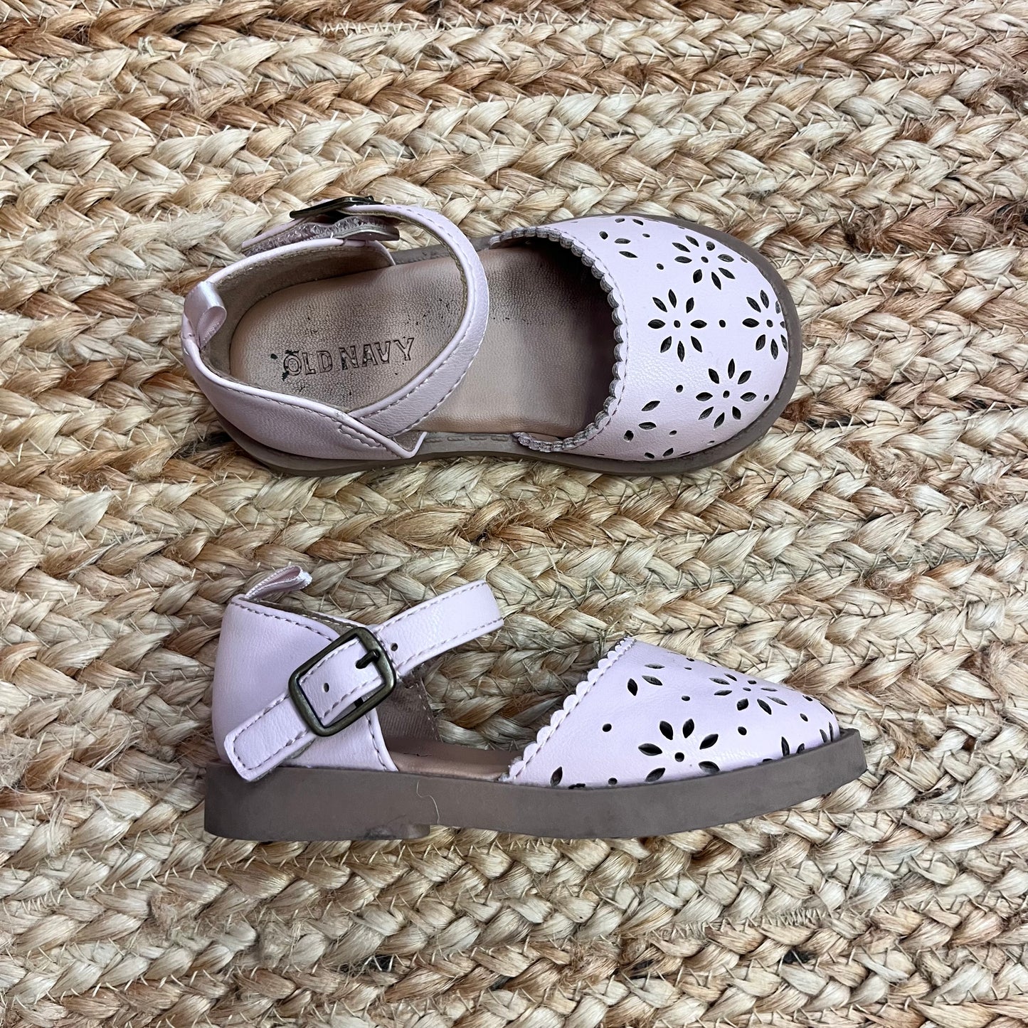 Pink Perforated Ballet Sandals