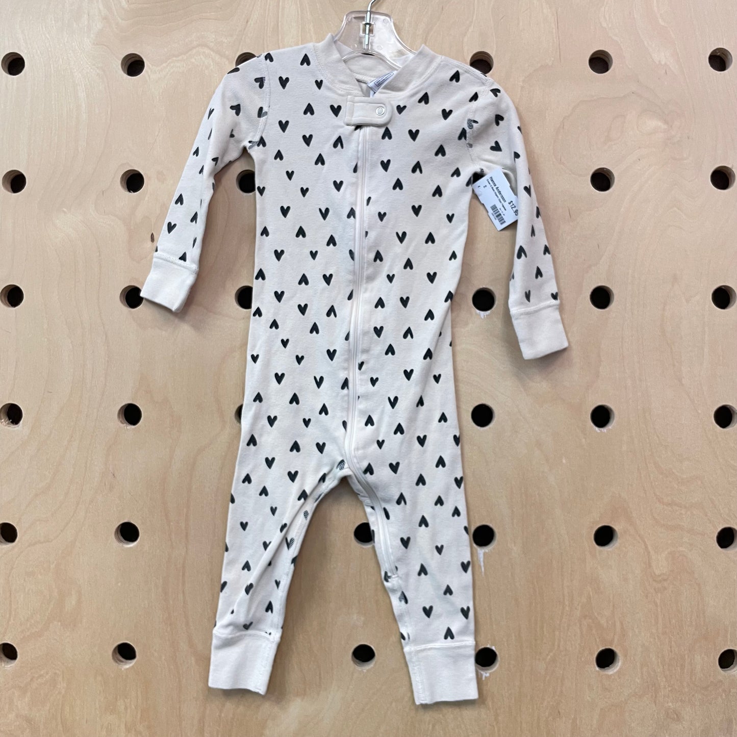 Cream & Black Organic Zippy Pajamas