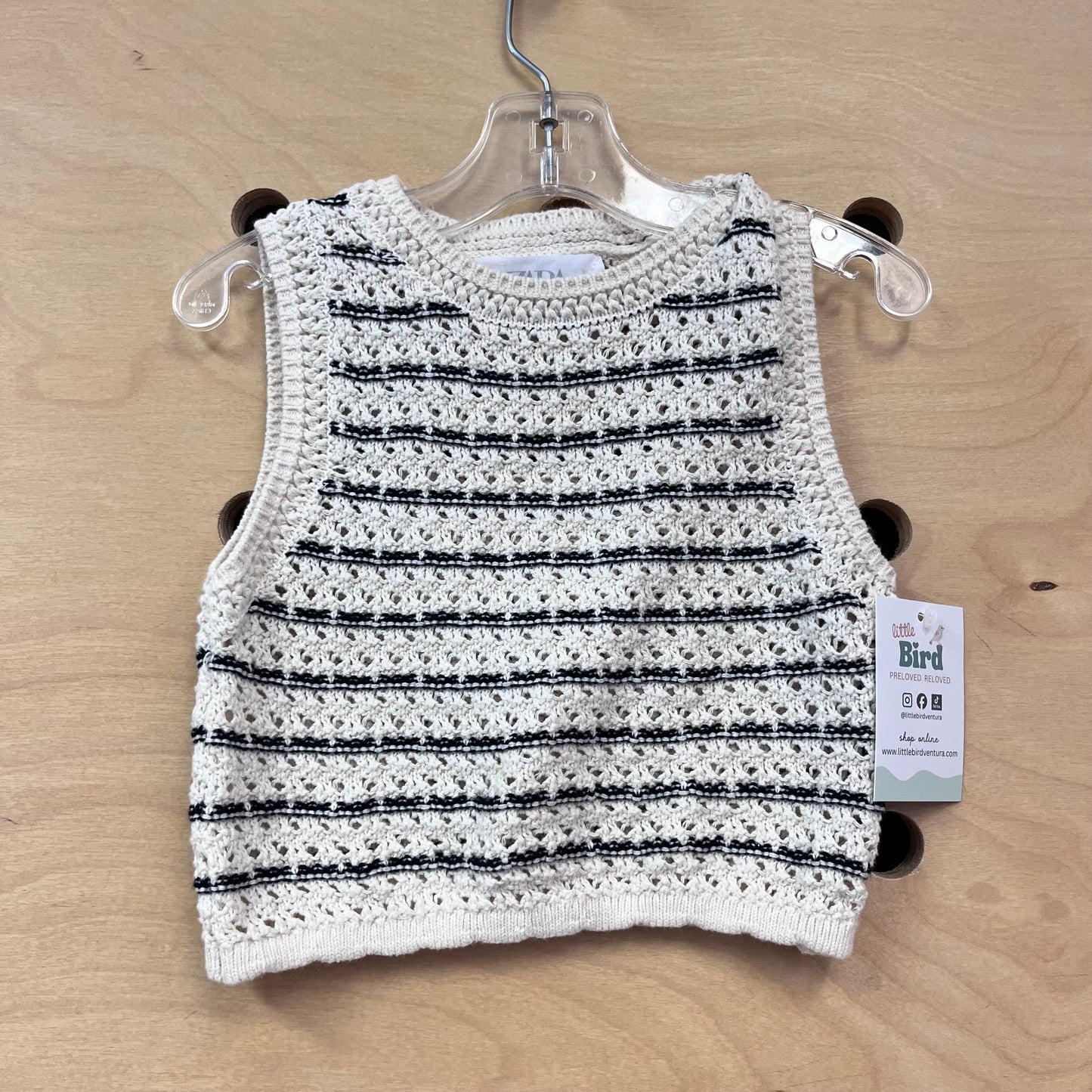 Black/White Striped Knit Tank