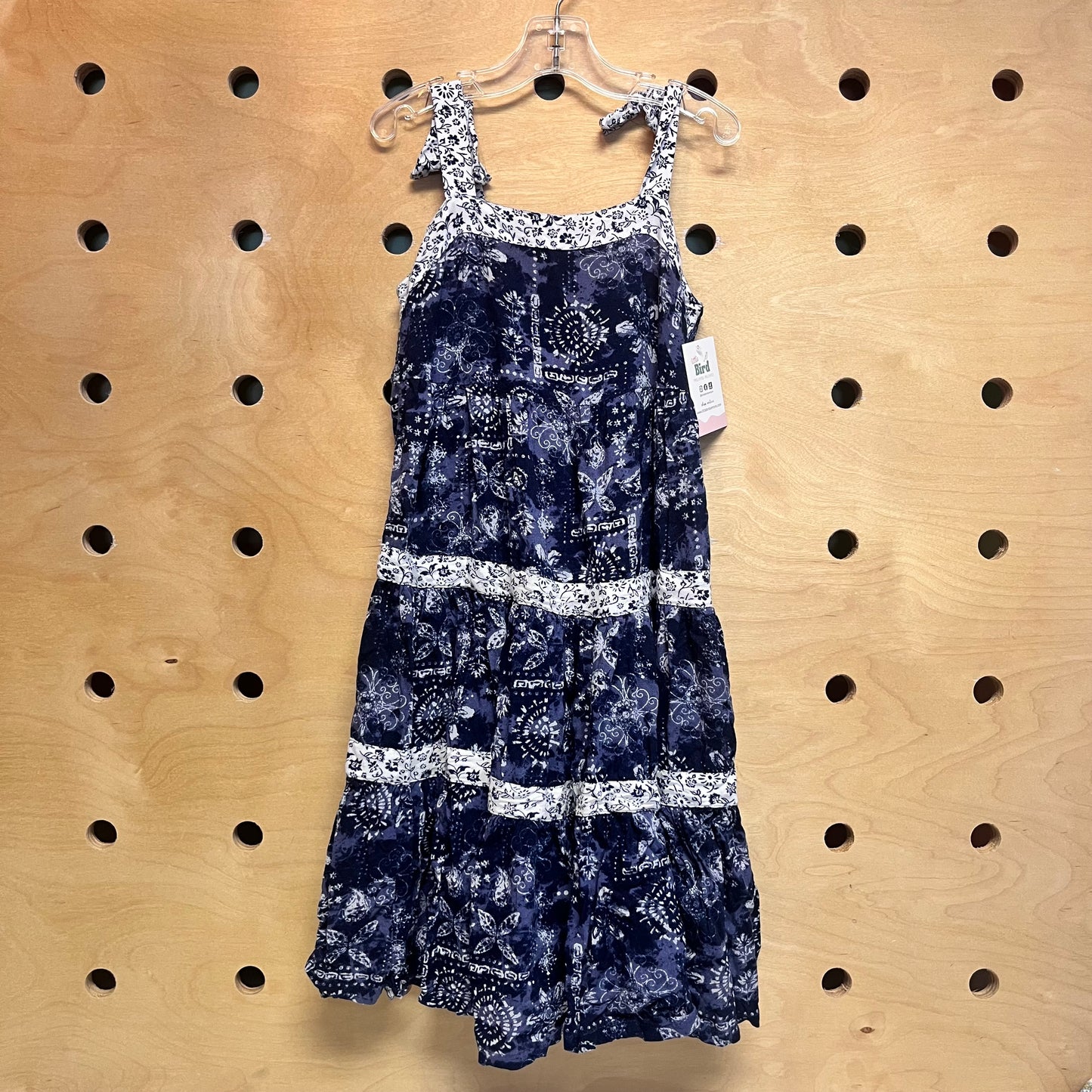 Blue/White Floal Tank Dress