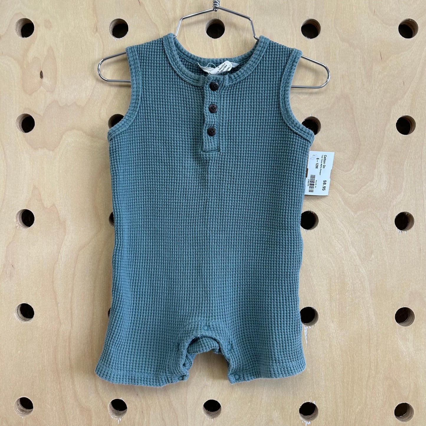Teal Thick Waffle Romper