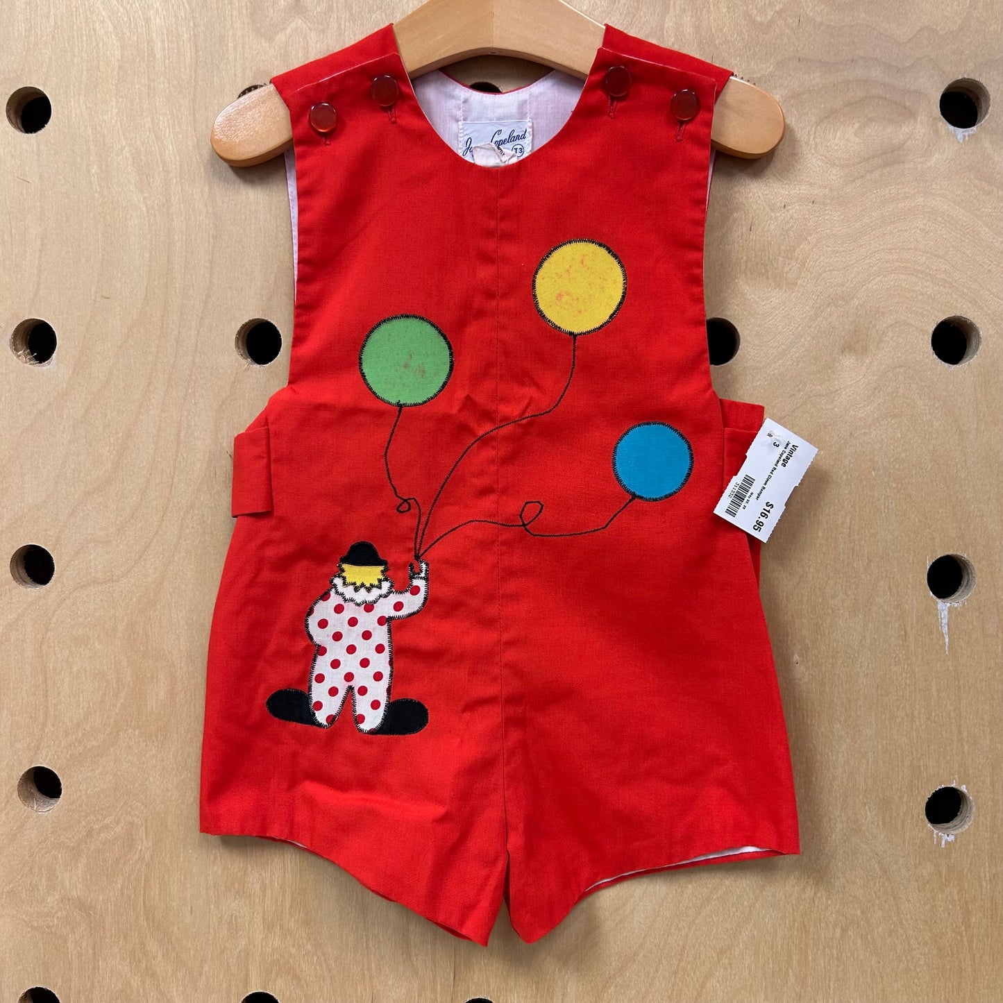 Jane Copeland Red Clown Romper