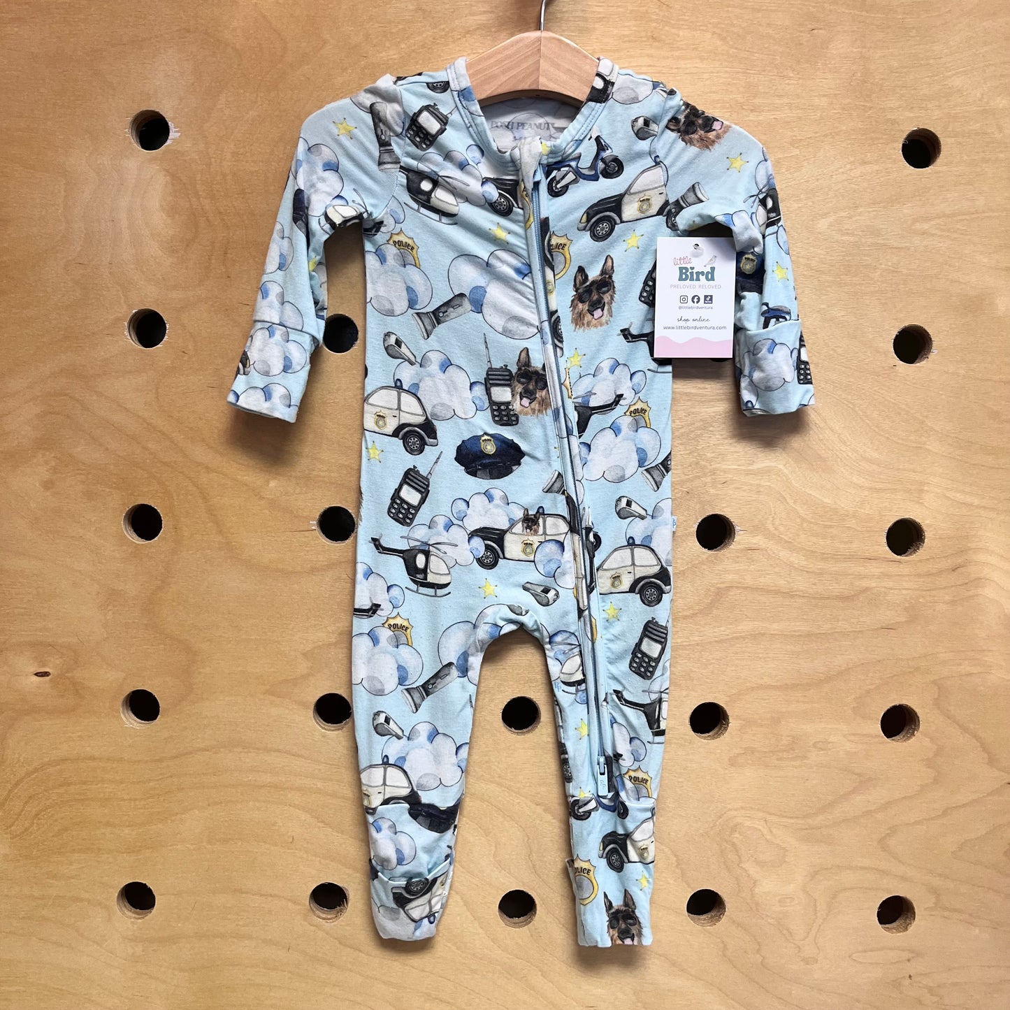 Police Dogs 2Way Zip Bamboo Footies