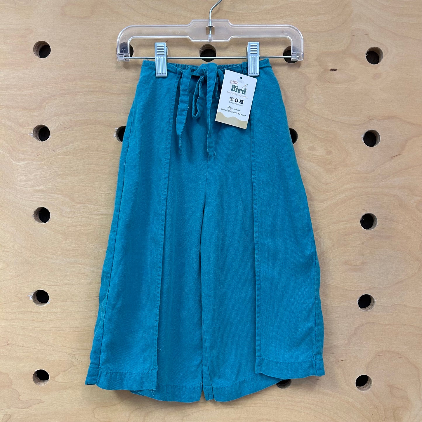 Turquoise Tencel Wrap Pants