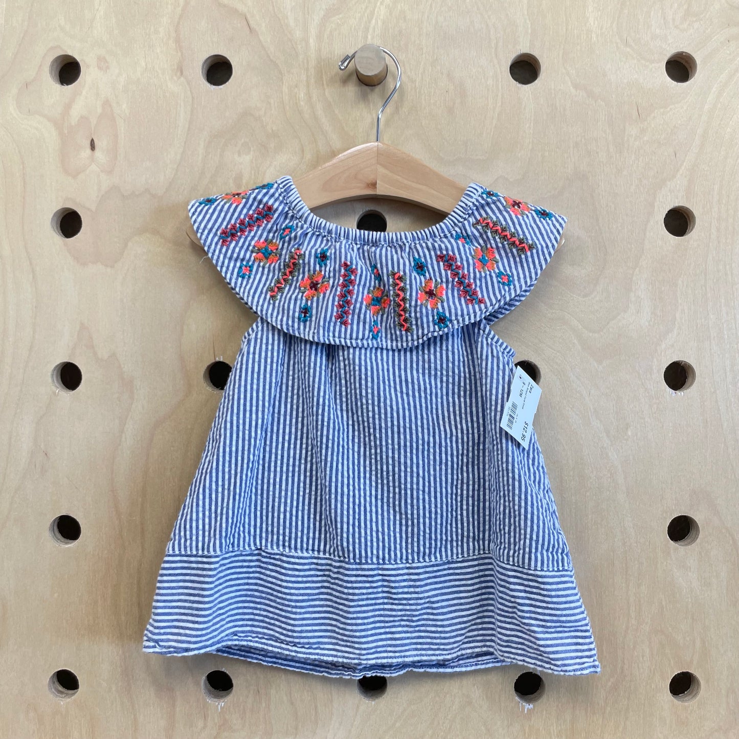 Blue Striped Floral Dress